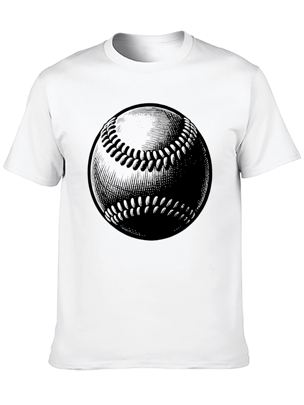 Baseball Graphic Tee - Black Cotton T-Shirt