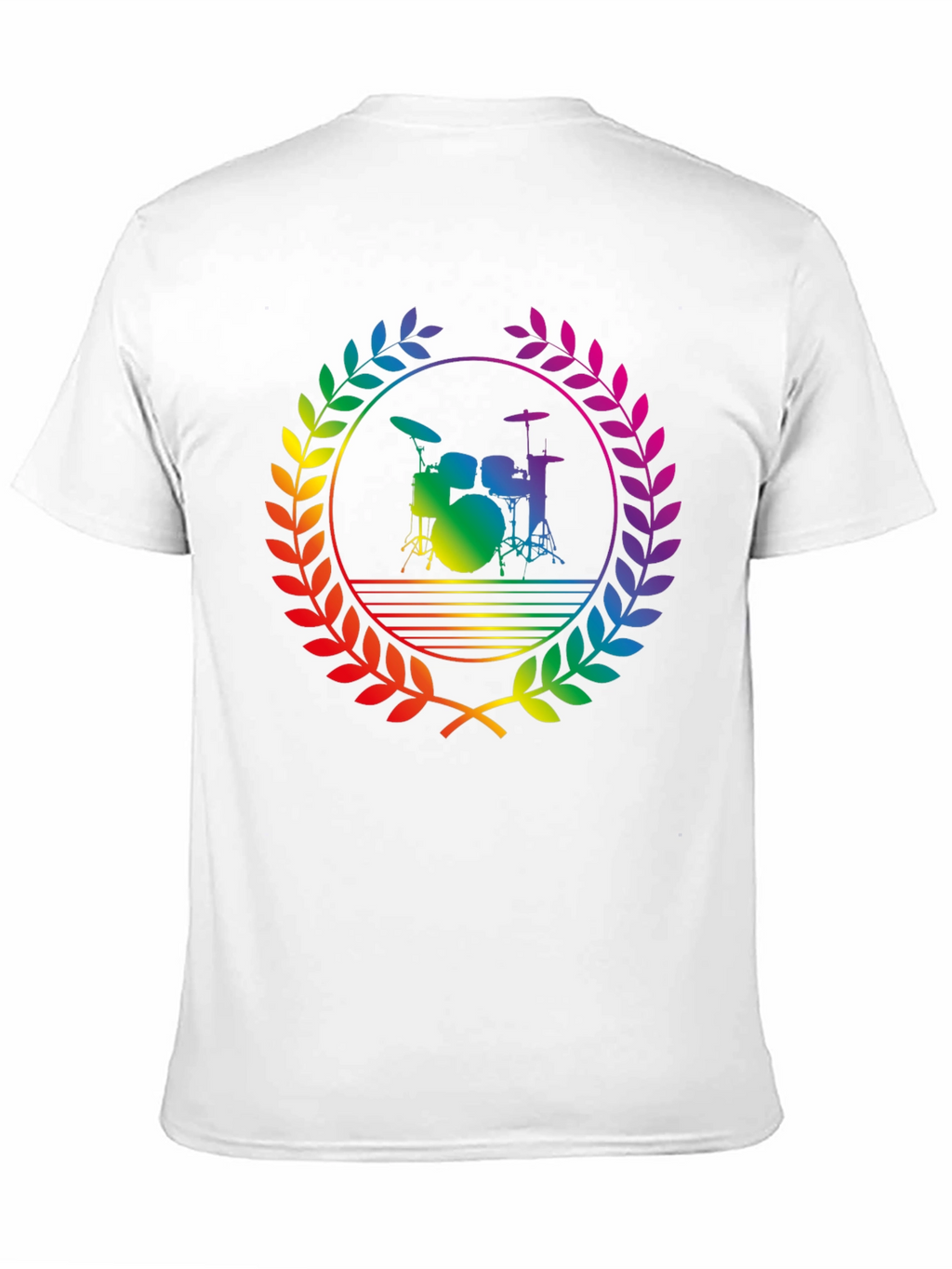 Rainbow Drummer T-Shirt - Black Cotton Music Tee