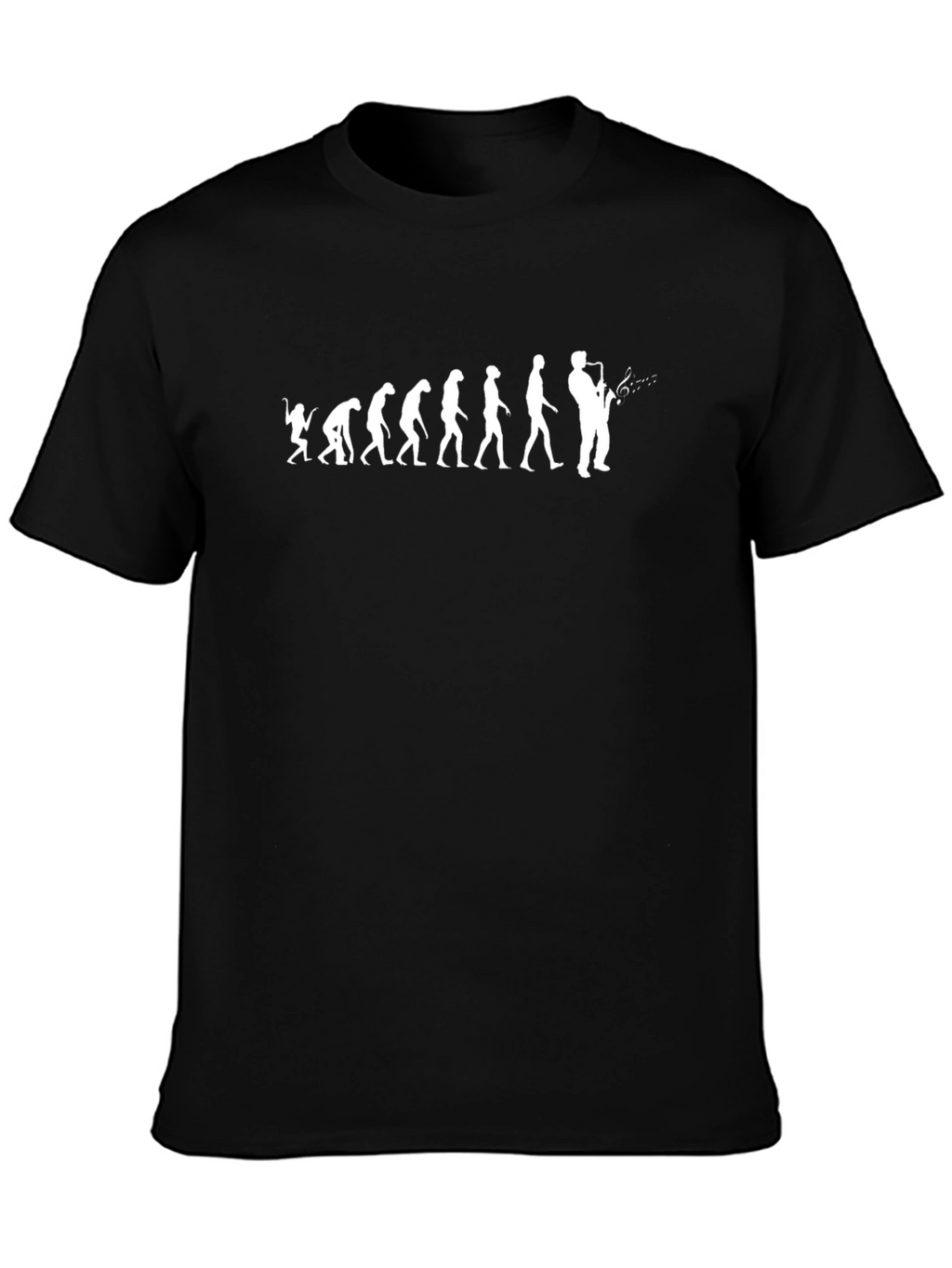 Evolution of Saxophone Player Black T-Shirt