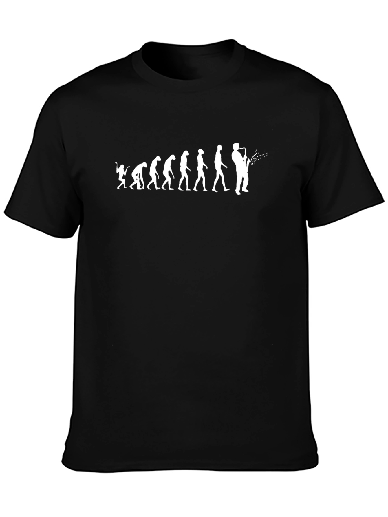 Evolution of Saxophone Player Black T-Shirt