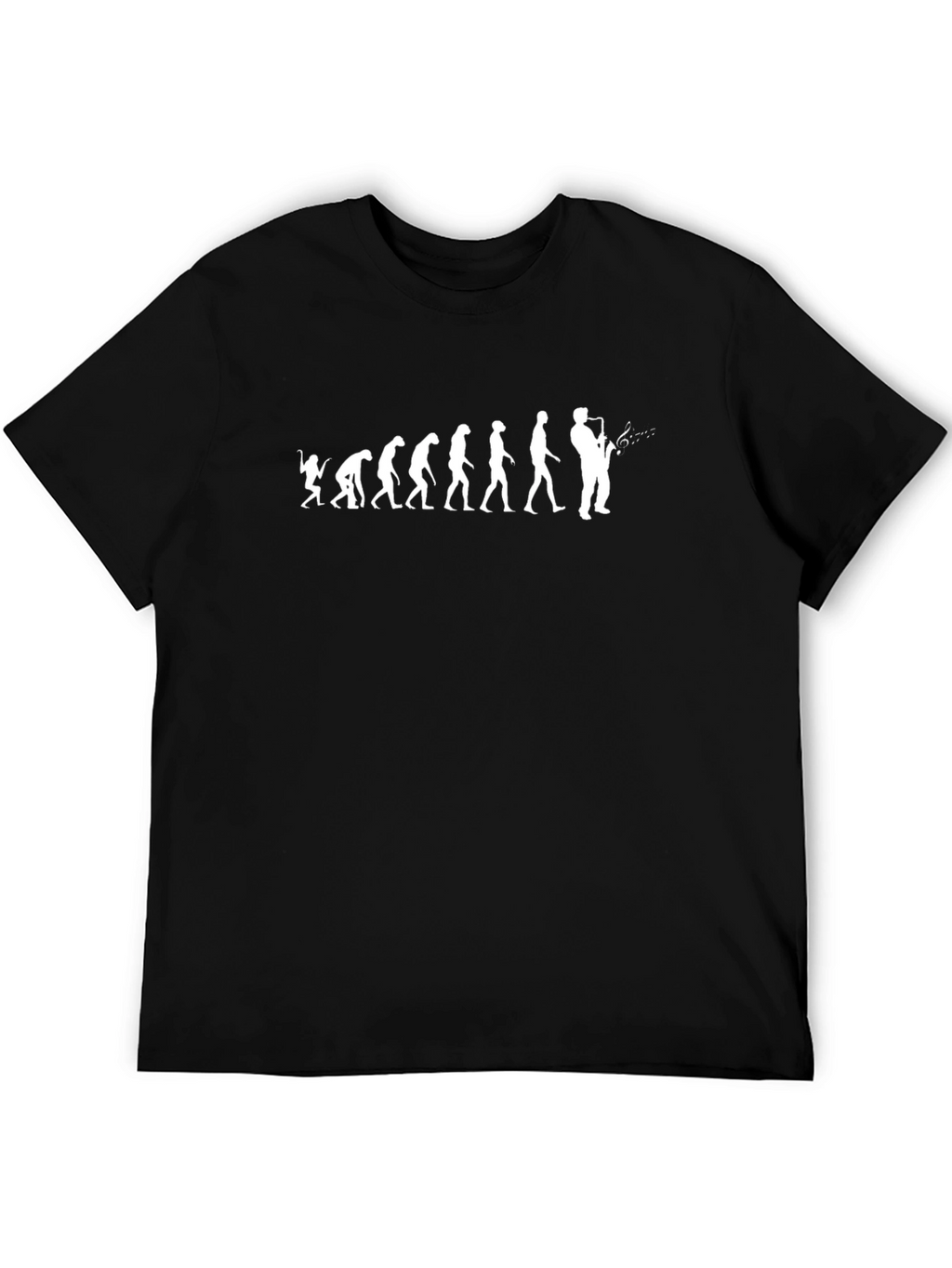 Evolution of Saxophone Player Black T-Shirt