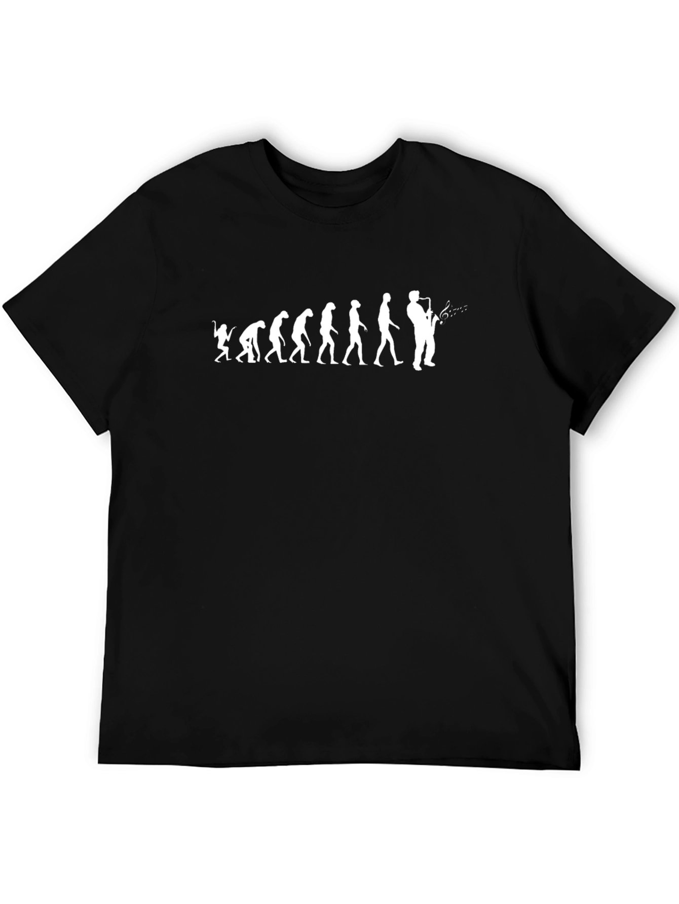 Evolution of Saxophone Player Black T-Shirt