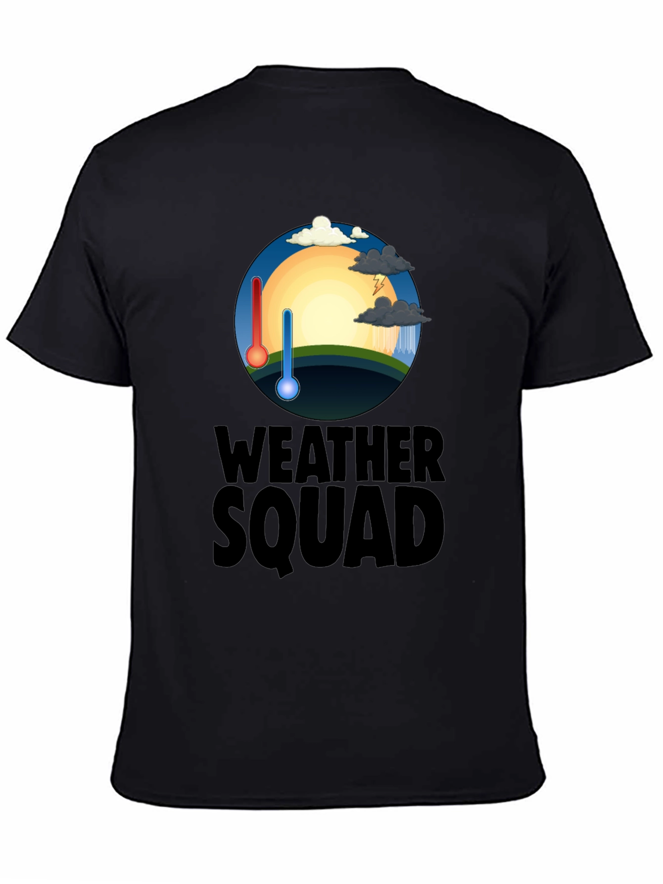 Weather Squad Black T-Shirt | Hot & Cold Weather Design