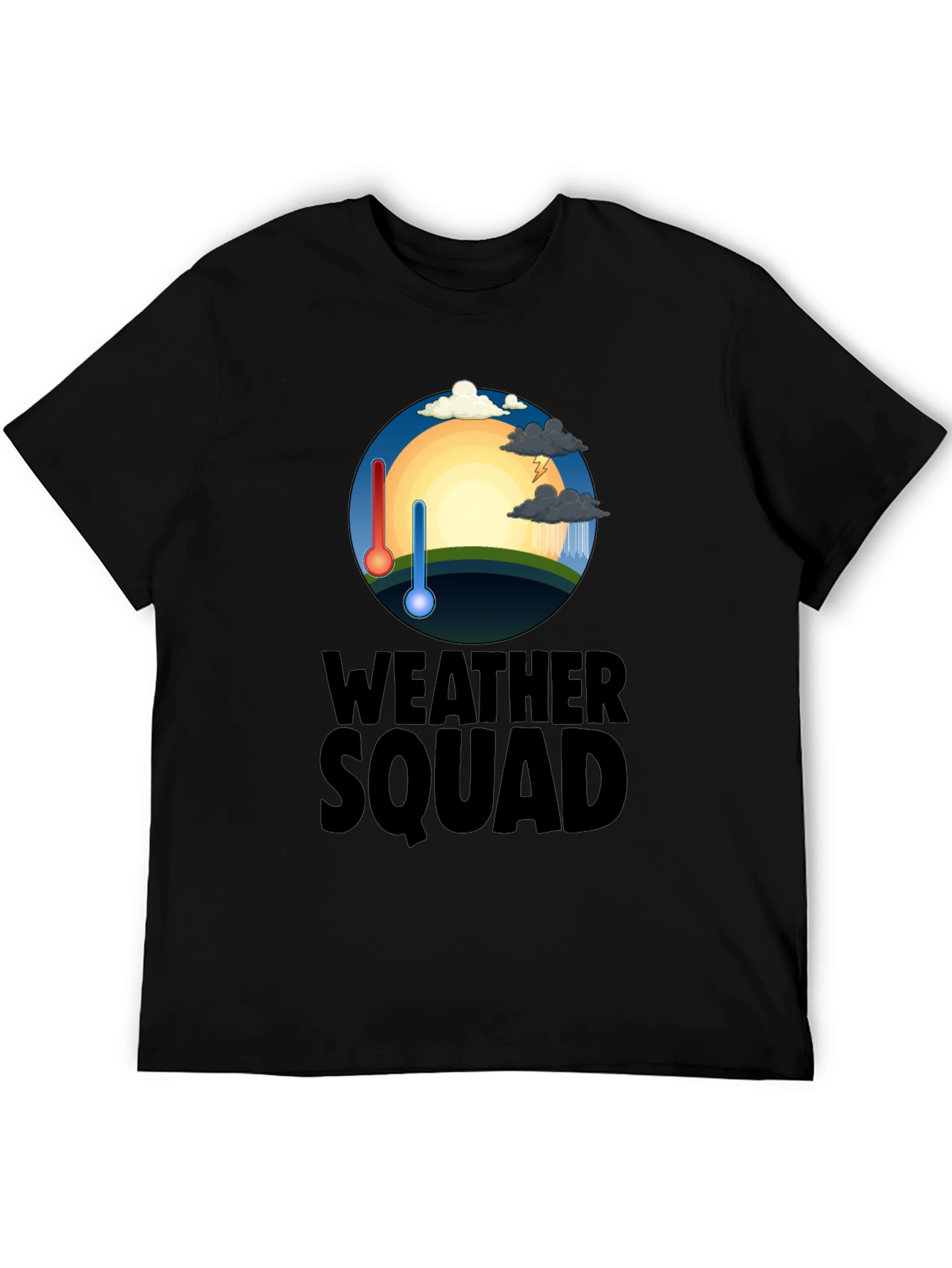 Weather Squad Black T-Shirt | Hot & Cold Weather Design