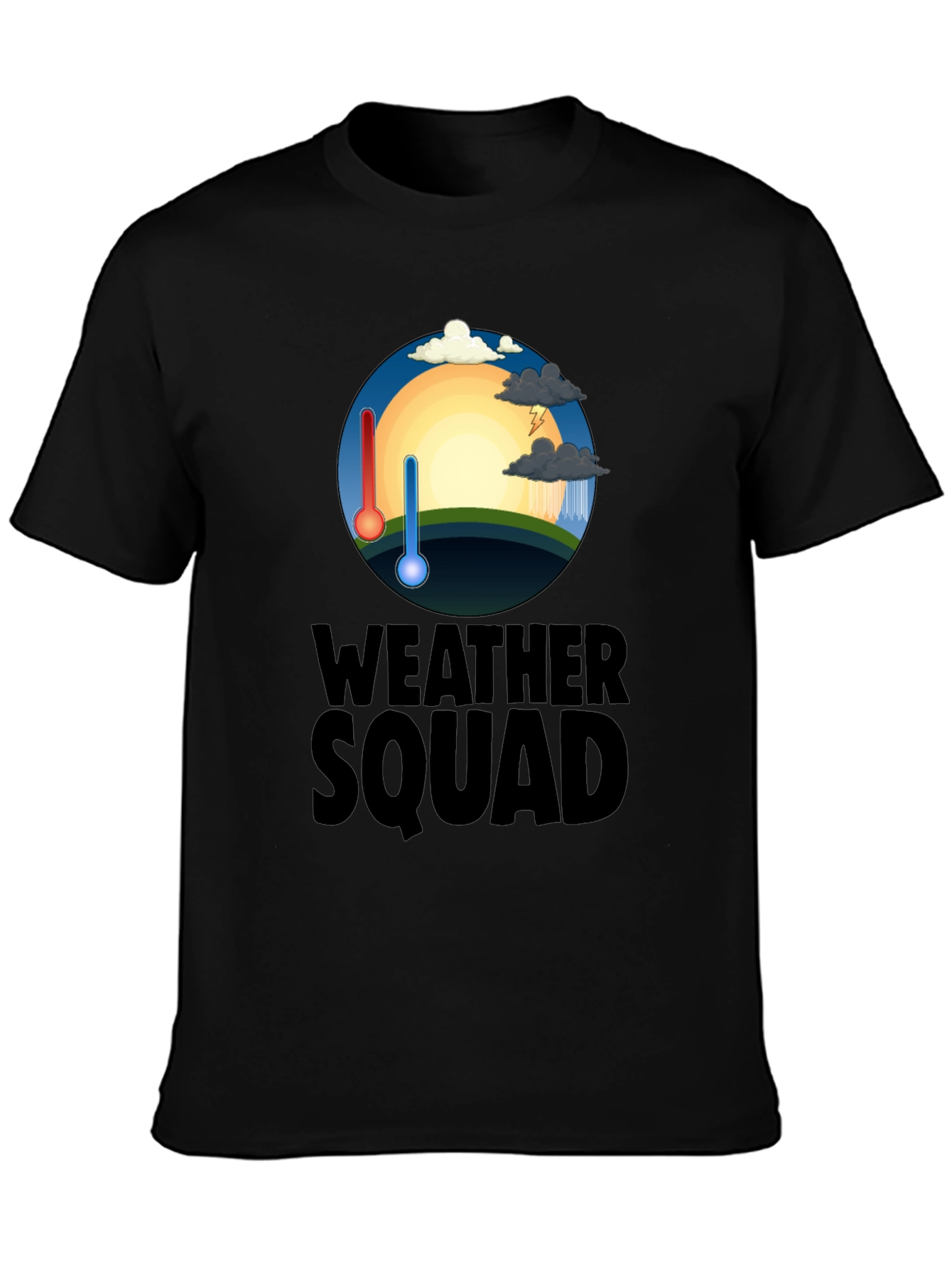 Weather Squad Black T-Shirt | Hot & Cold Weather Design