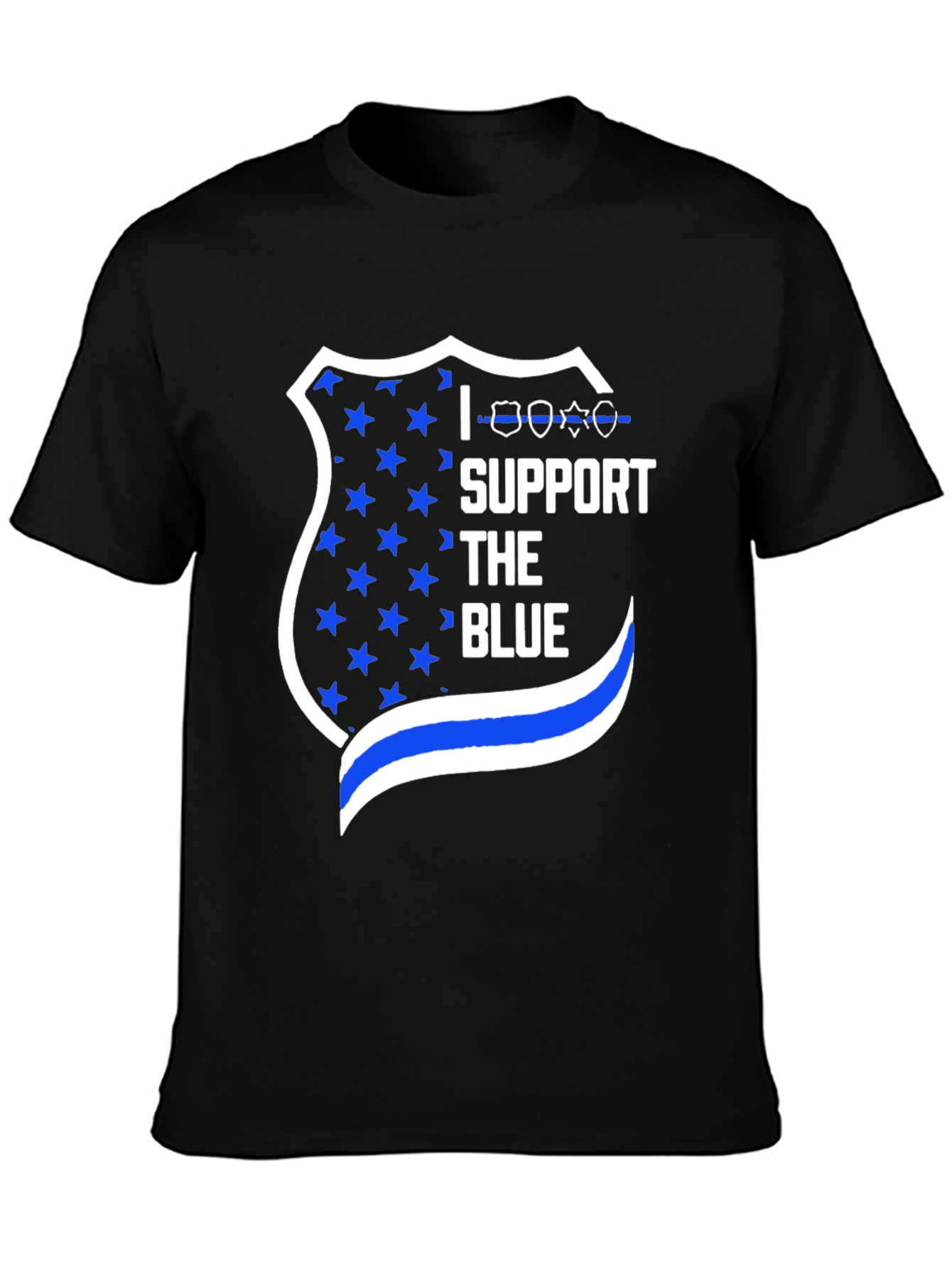 I Support The Blue T-Shirt - Patriotic Police Support Tee