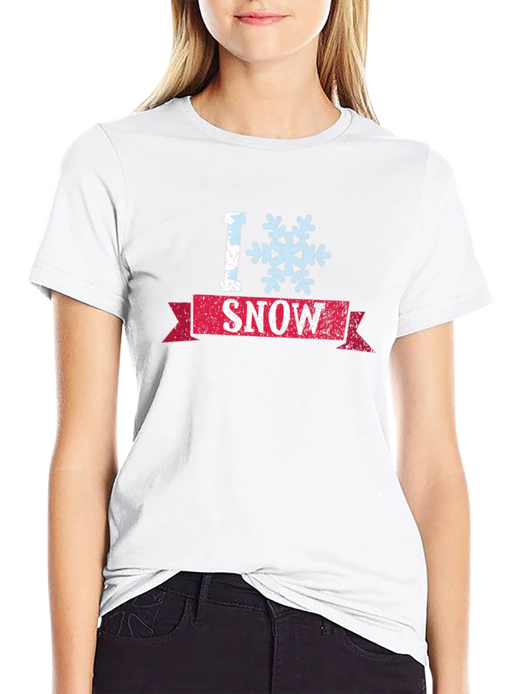 I Snowflake Snow Graphic T-Shirt - Black
