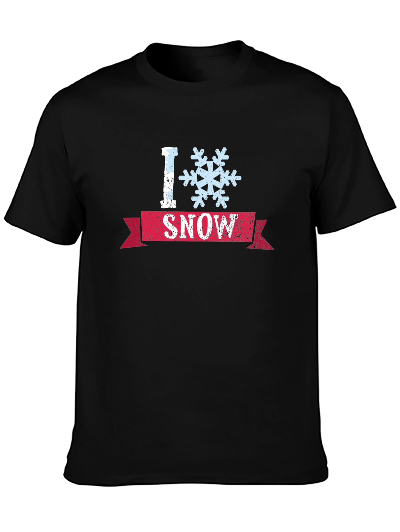 I Snowflake Snow Graphic T-Shirt - Black