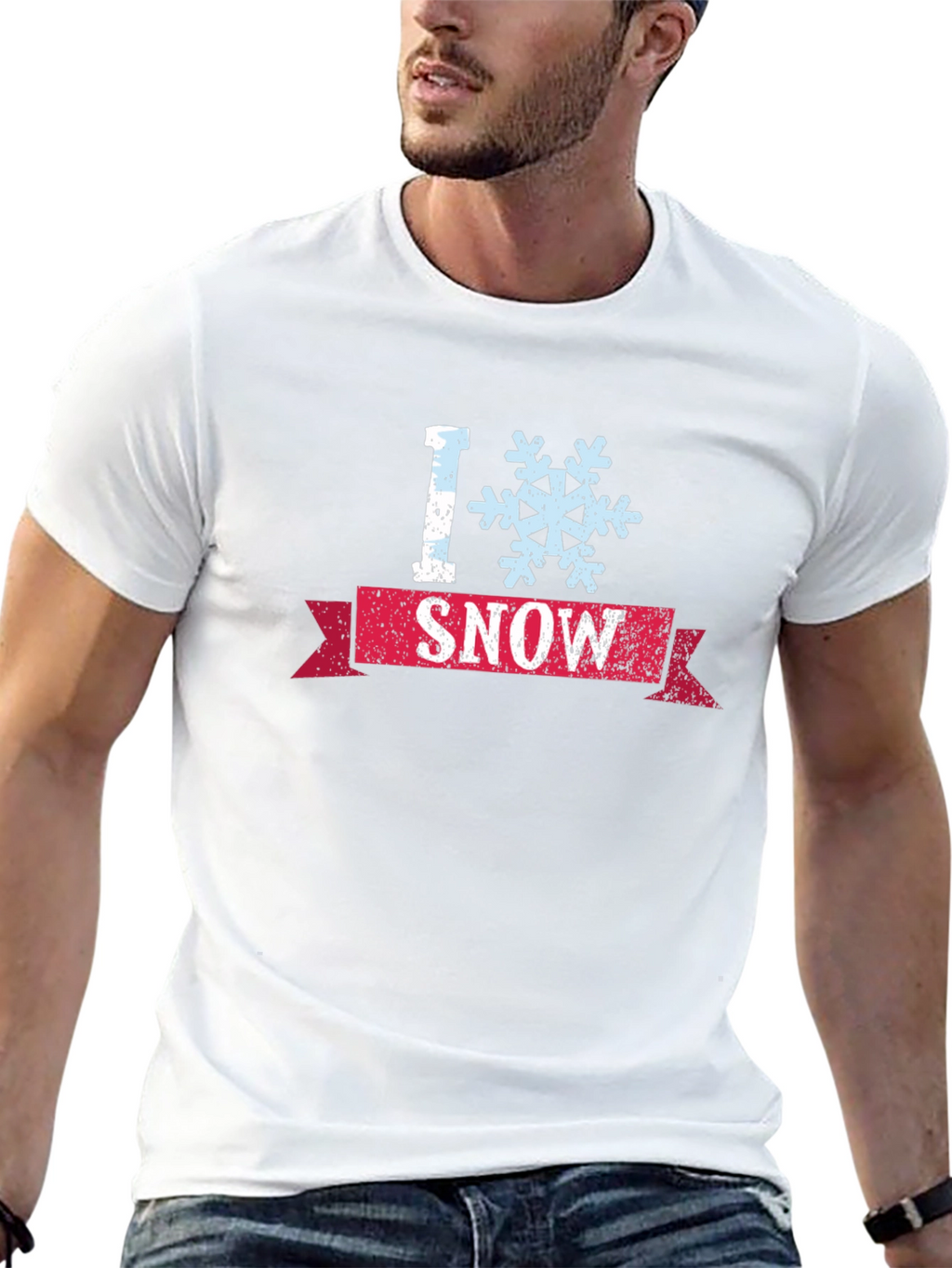 I Snowflake Snow Graphic T-Shirt - Black
