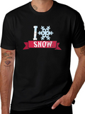 I Snowflake Snow Graphic T-Shirt - Black