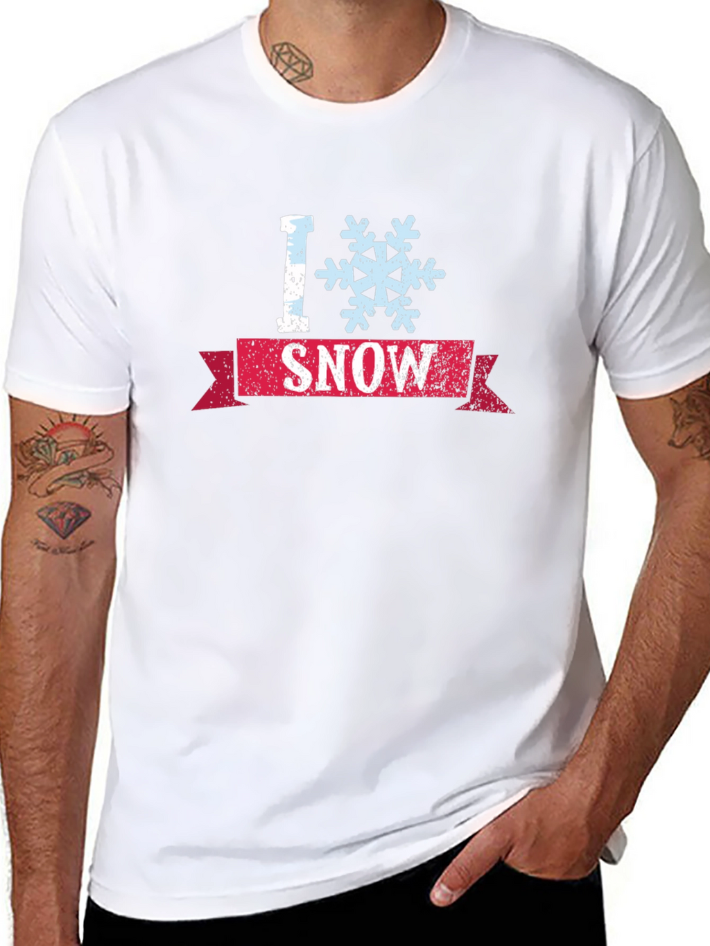 I Snowflake Snow Graphic T-Shirt - Black