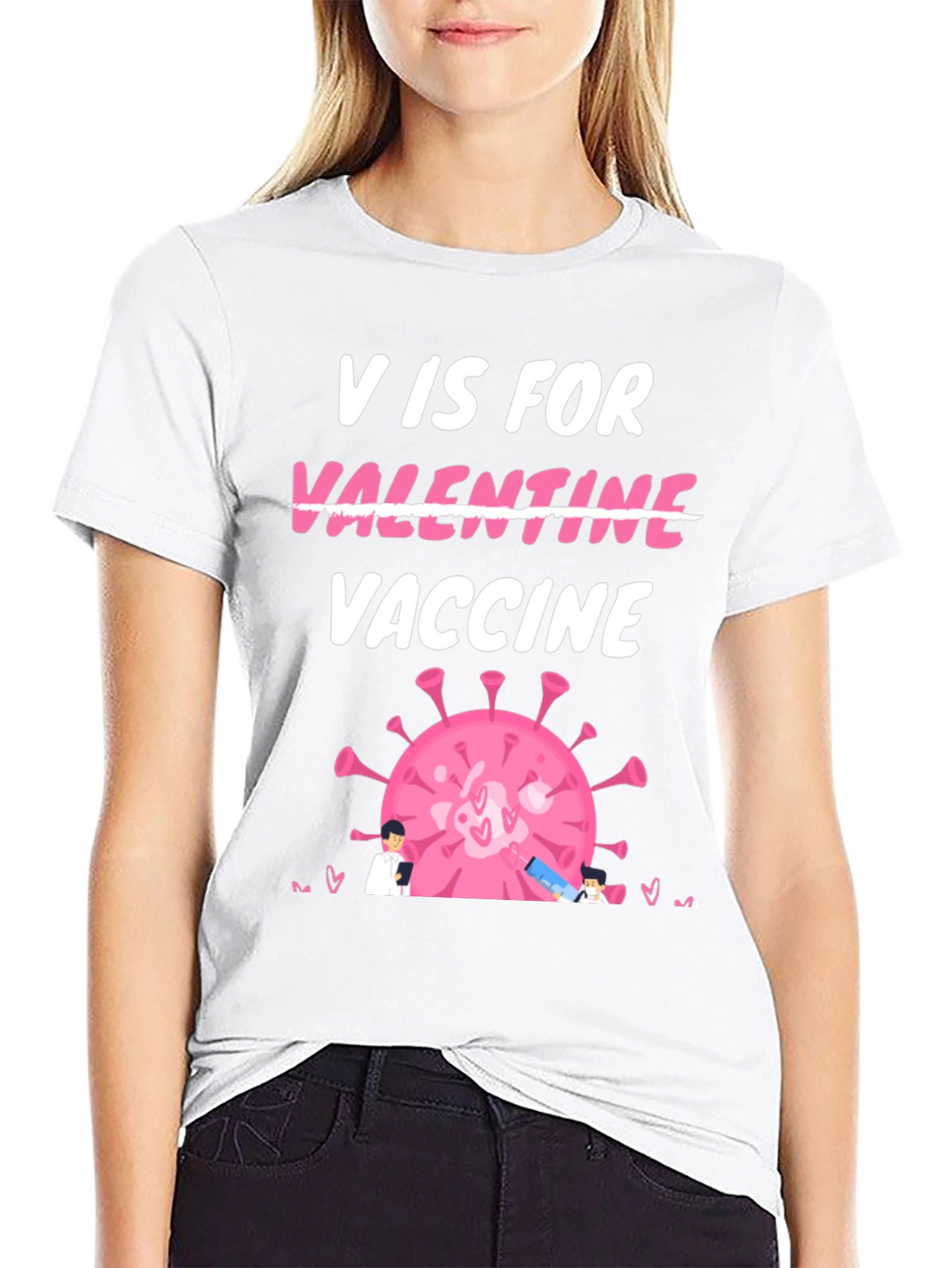 V is for Vaccine Valentines Day T-Shirt