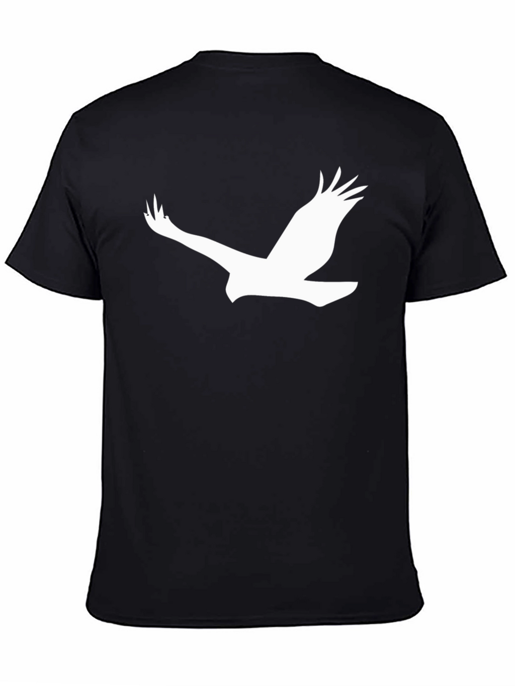 Black T-Shirt with White Eagle Graphic