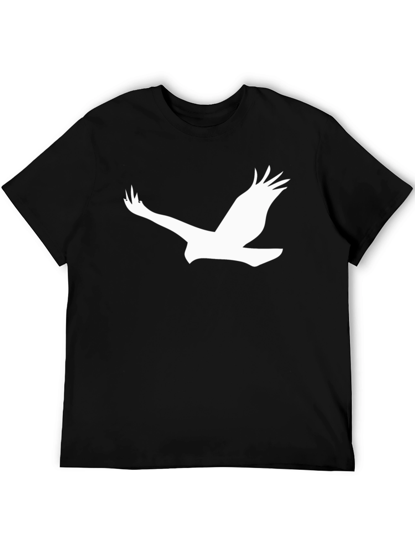 Black T-Shirt with White Eagle Graphic