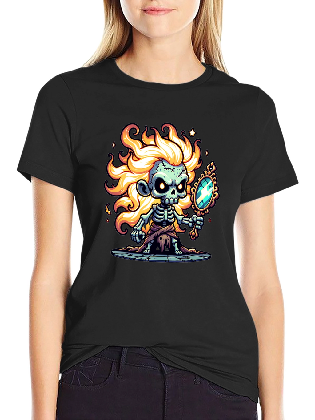 Zombie Skeleton Mirror Graphic Tee