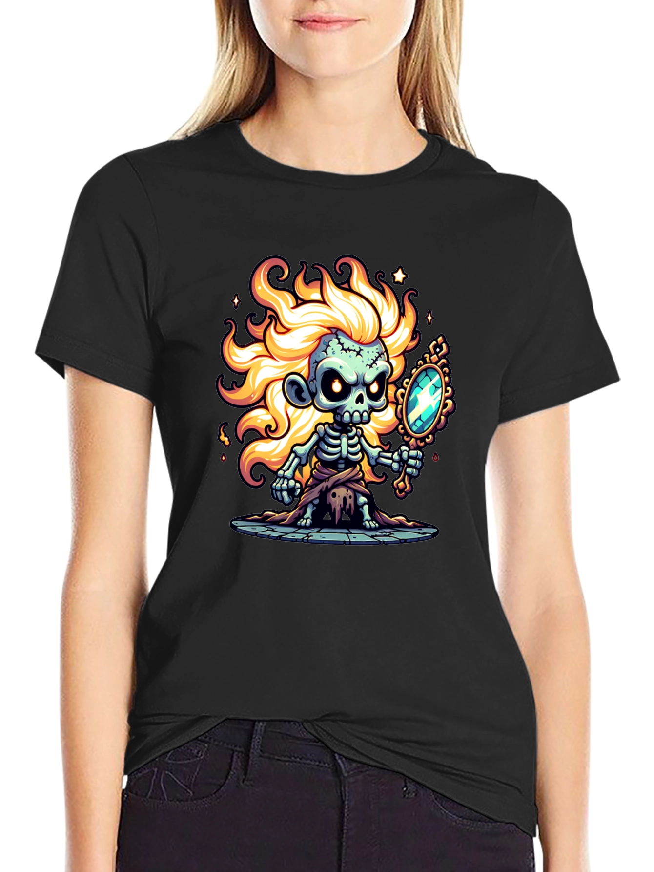 Zombie Skeleton Mirror Graphic Tee