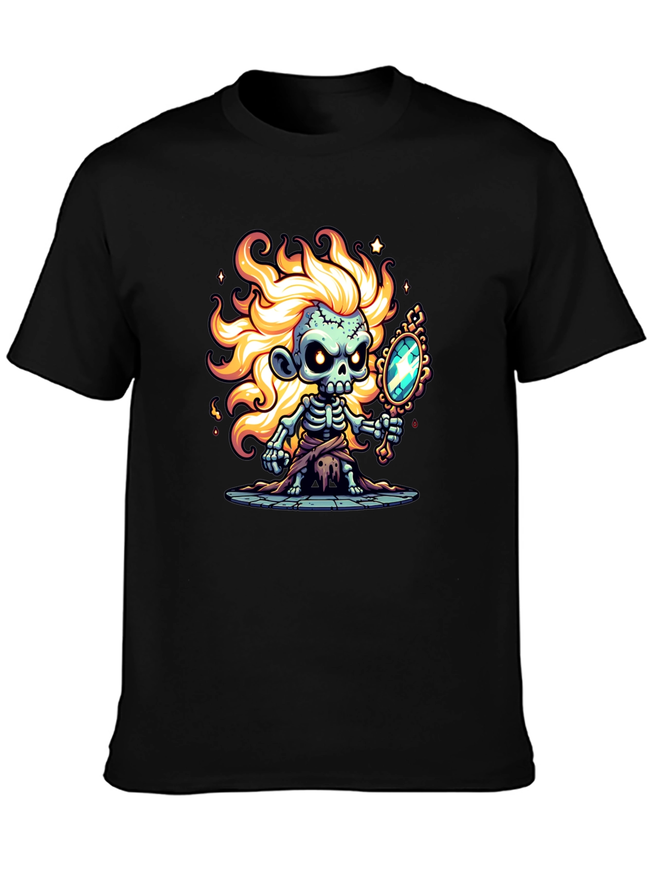Zombie Skeleton Mirror Graphic Tee