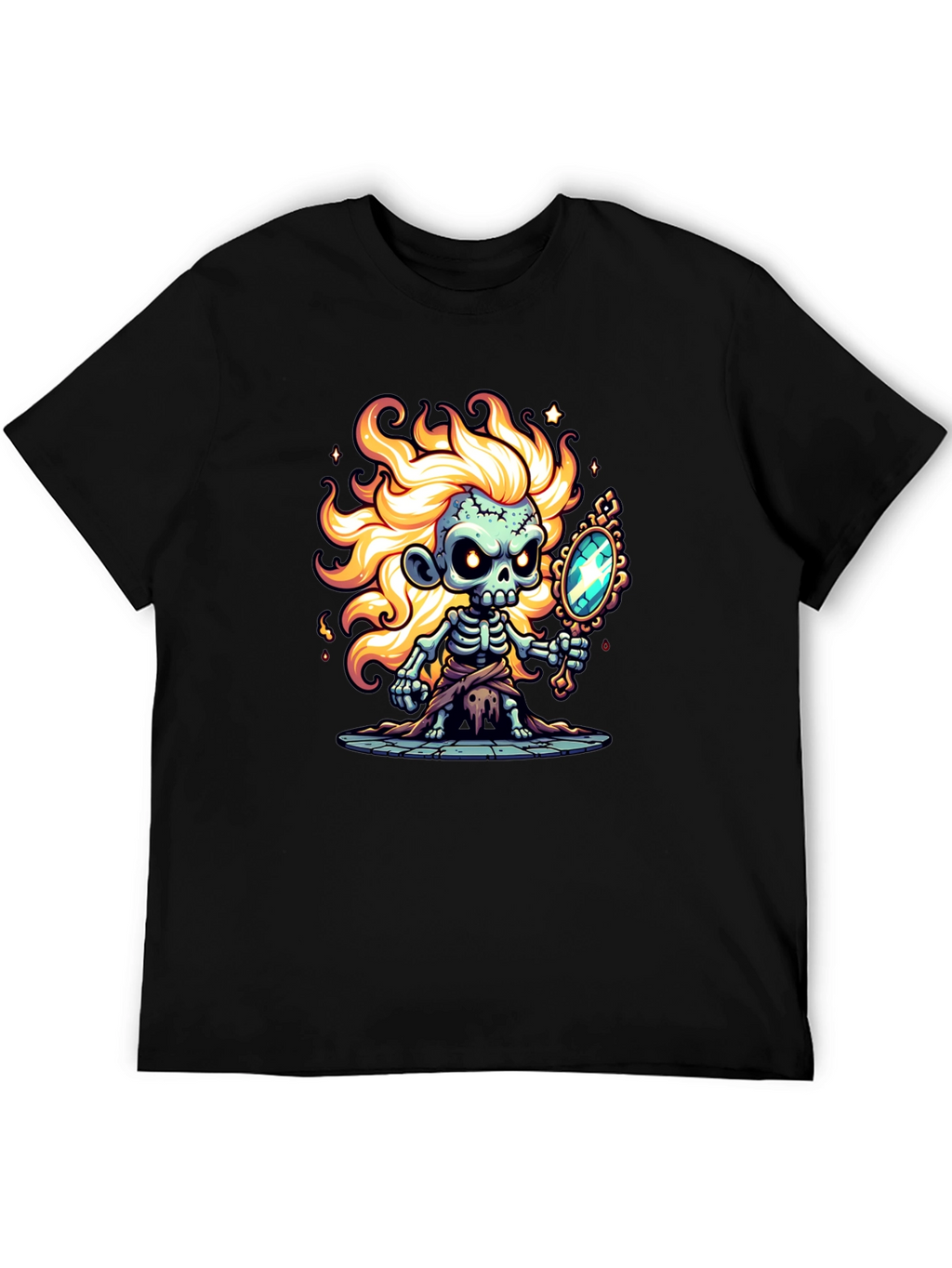 Zombie Skeleton Mirror Graphic Tee