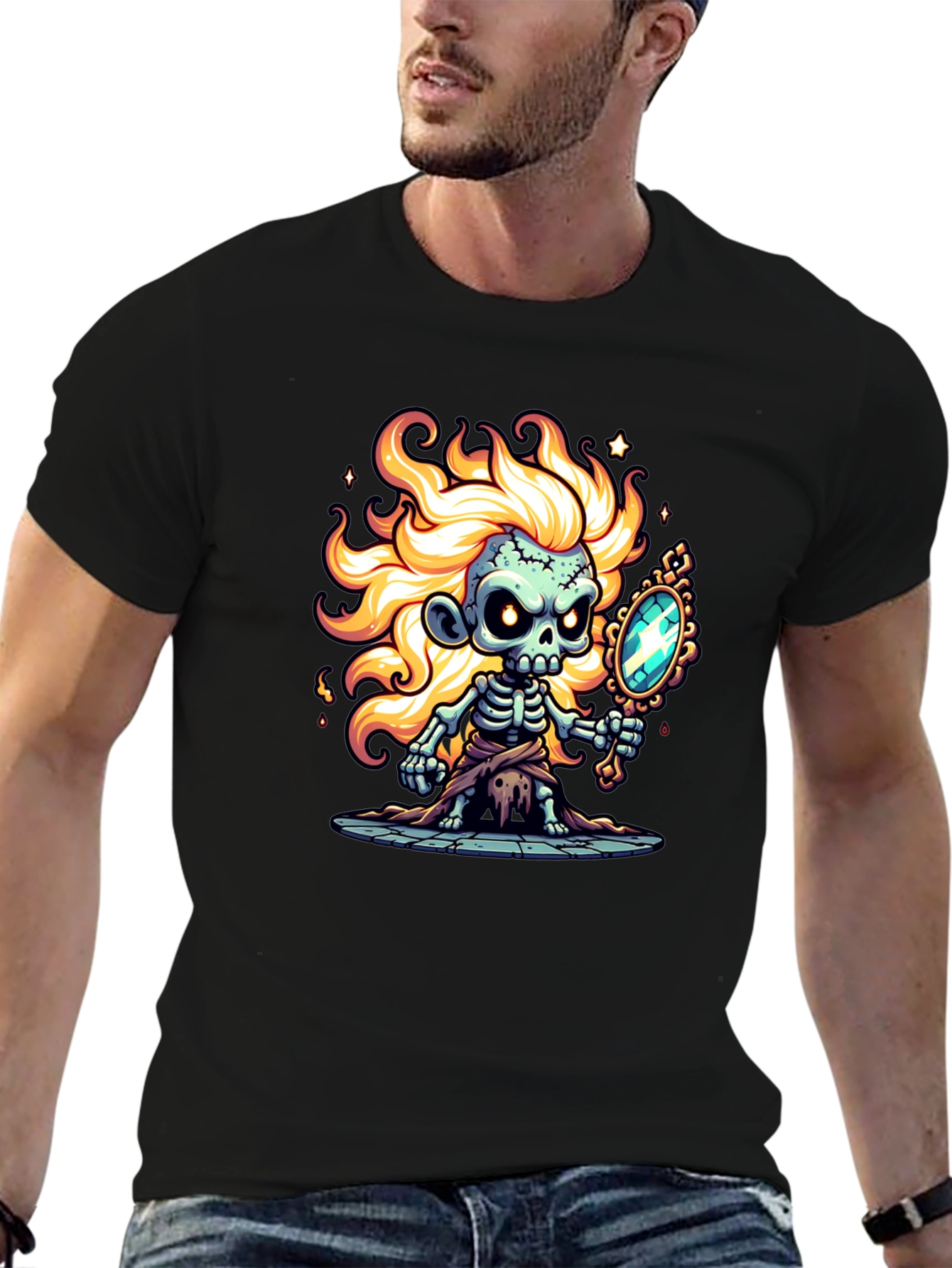 Zombie Skeleton Mirror Graphic Tee