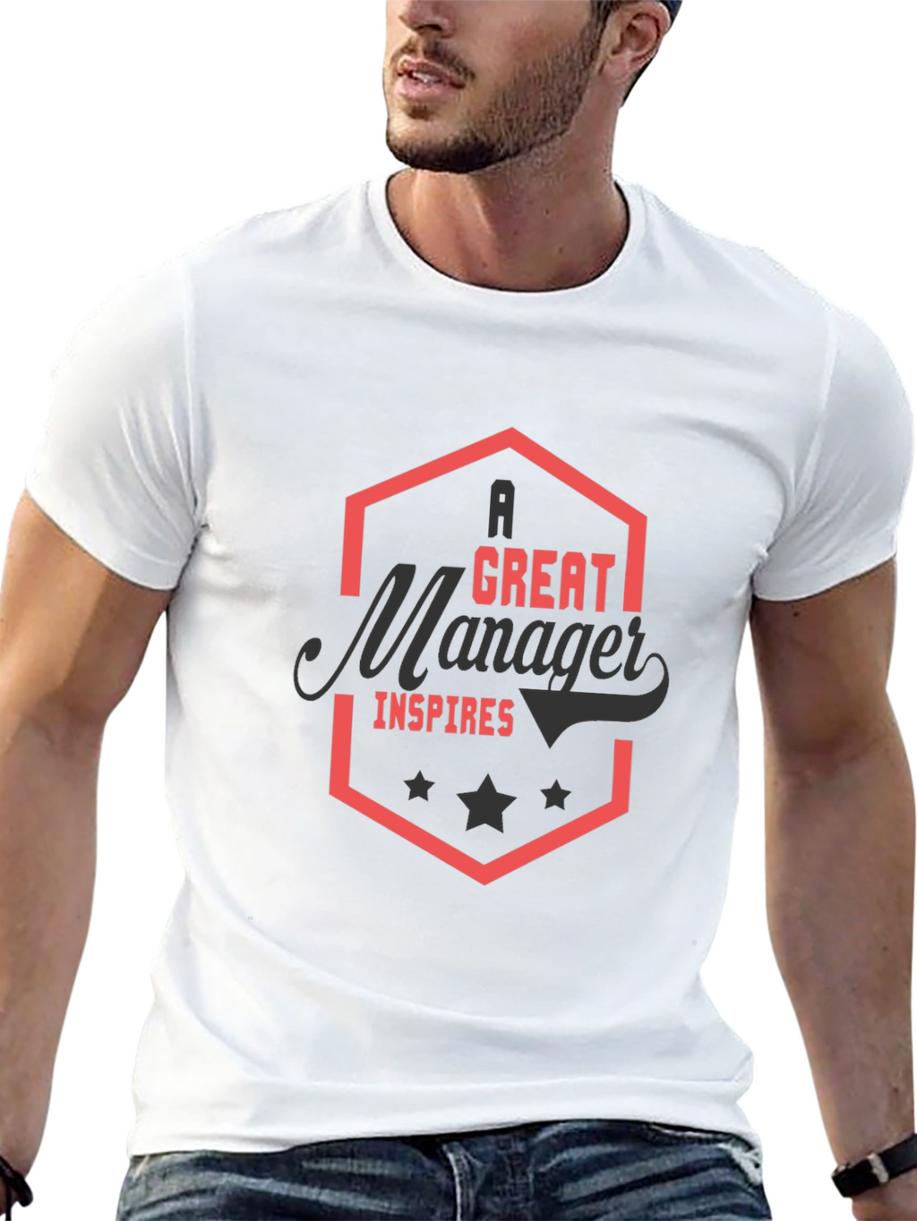 A Great Manager Inspires Black T-Shirt