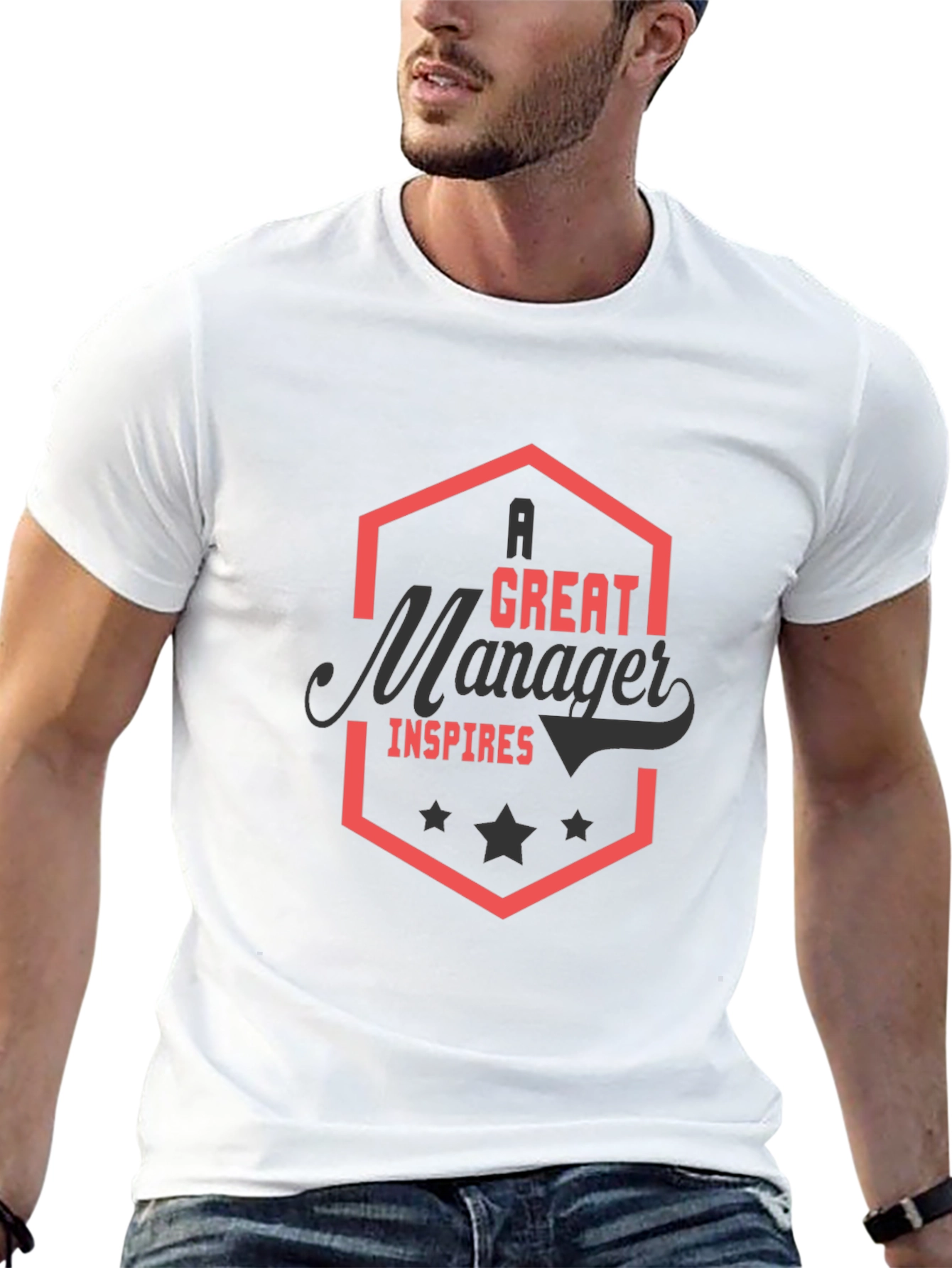 A Great Manager Inspires Black T-Shirt