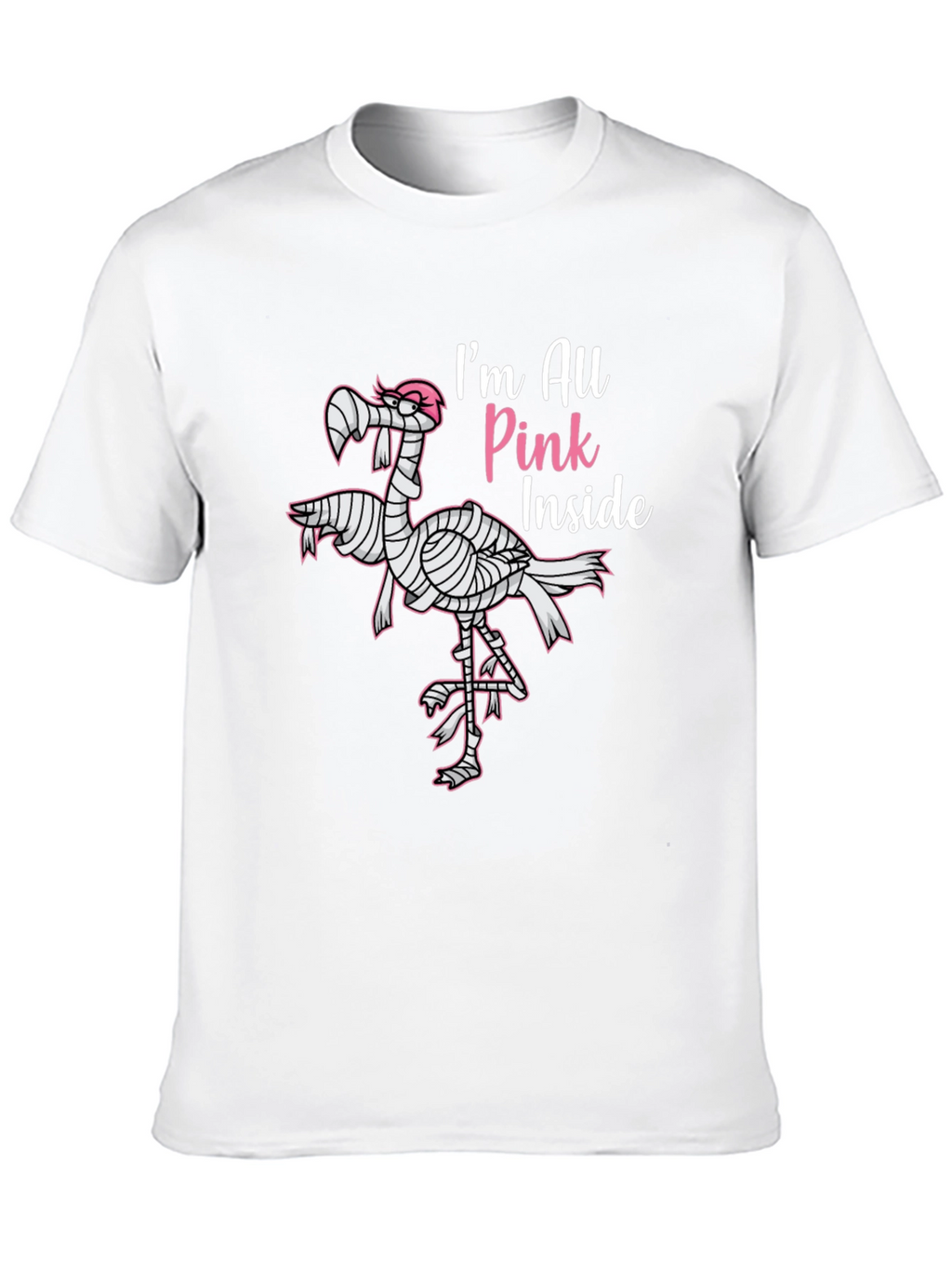 Pink Inside Mummy Flamingo Black T-Shirt