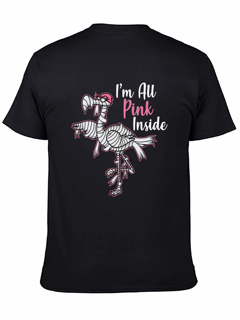 Pink Inside Mummy Flamingo Black T-Shirt