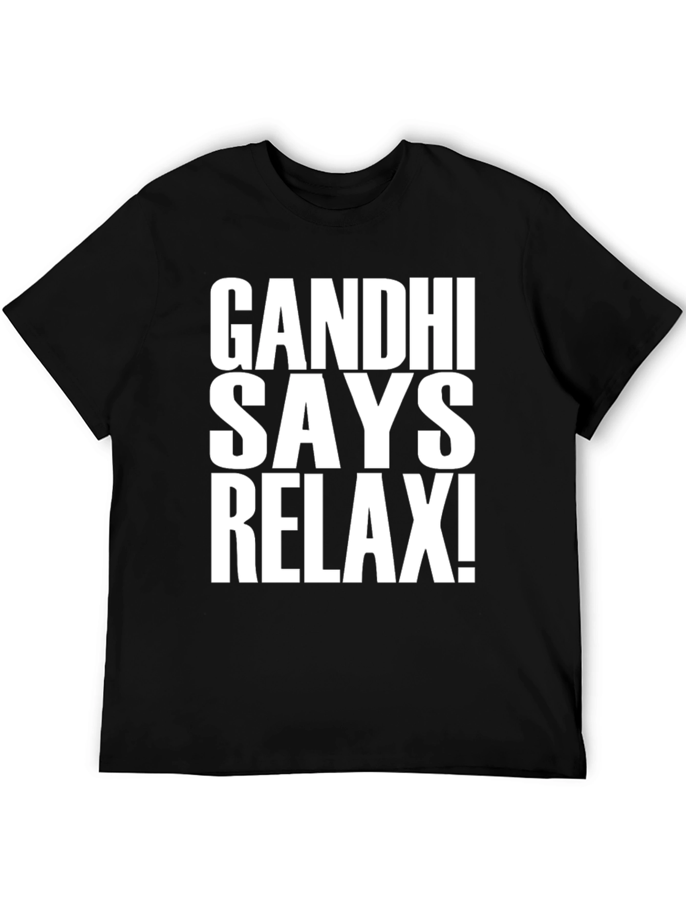 Gandhi Says Relax! Black Graphic T-Shirt
