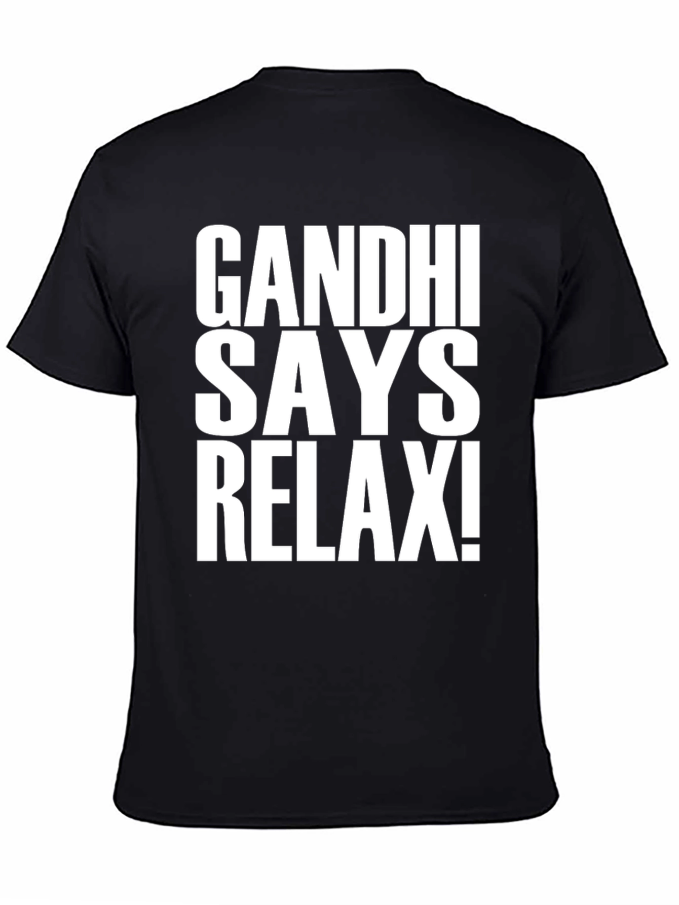 Gandhi Says Relax! Black Graphic T-Shirt