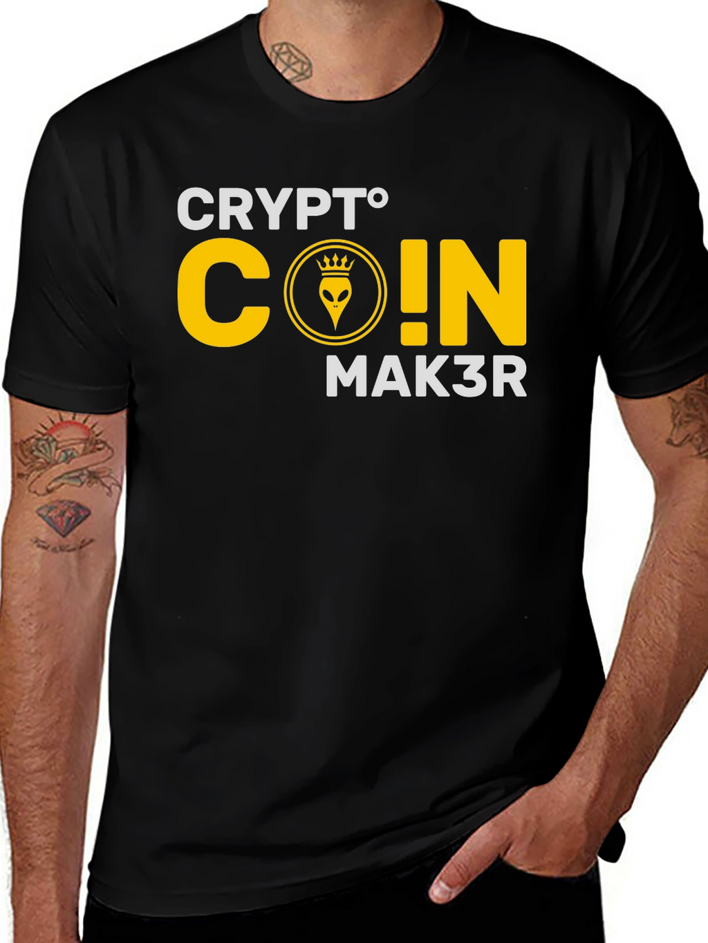 Crypto Coin Maker T-Shirt - Black Cotton Graphic Tee