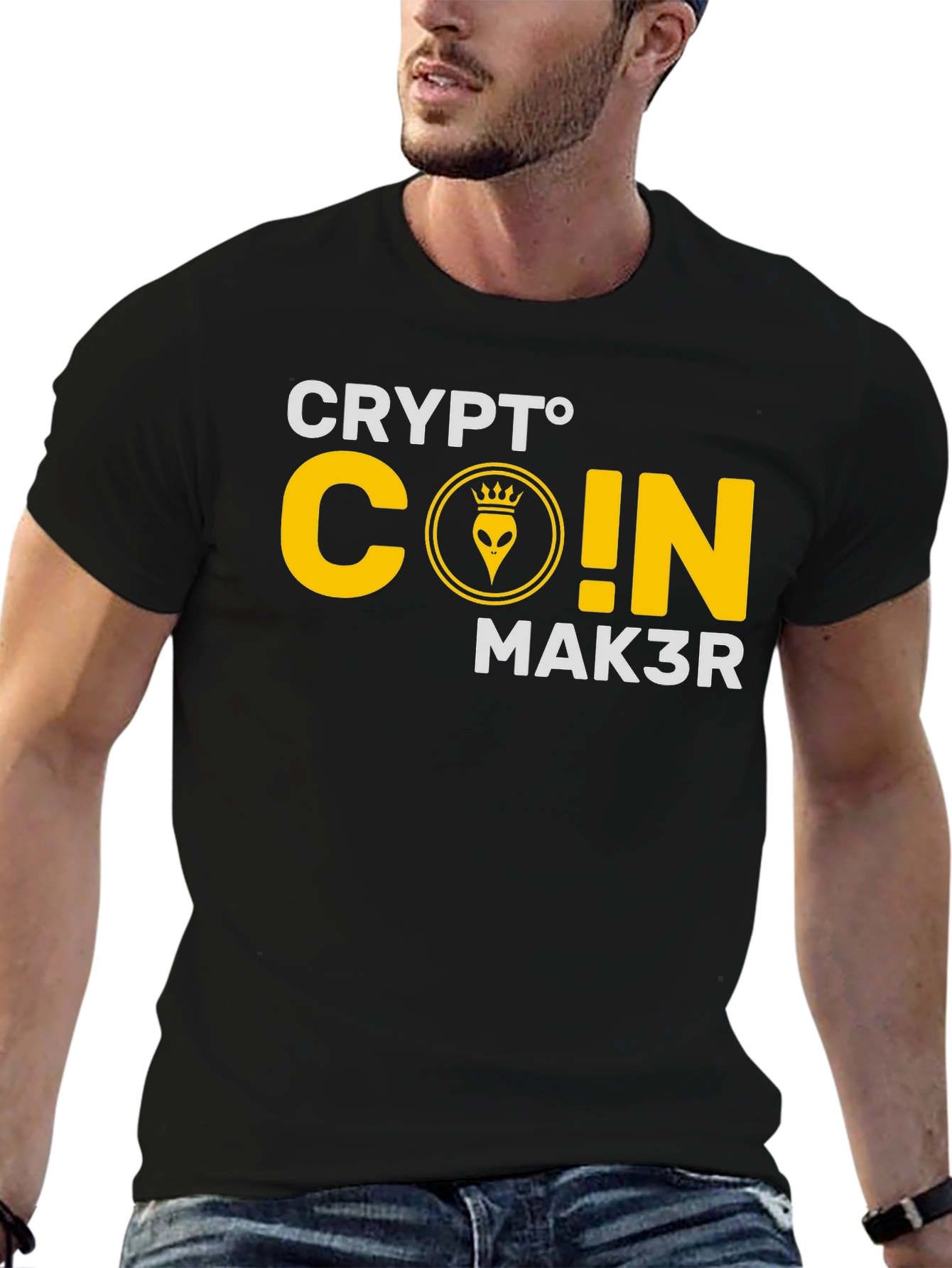 Crypto Coin Maker T-Shirt - Black Cotton Graphic Tee