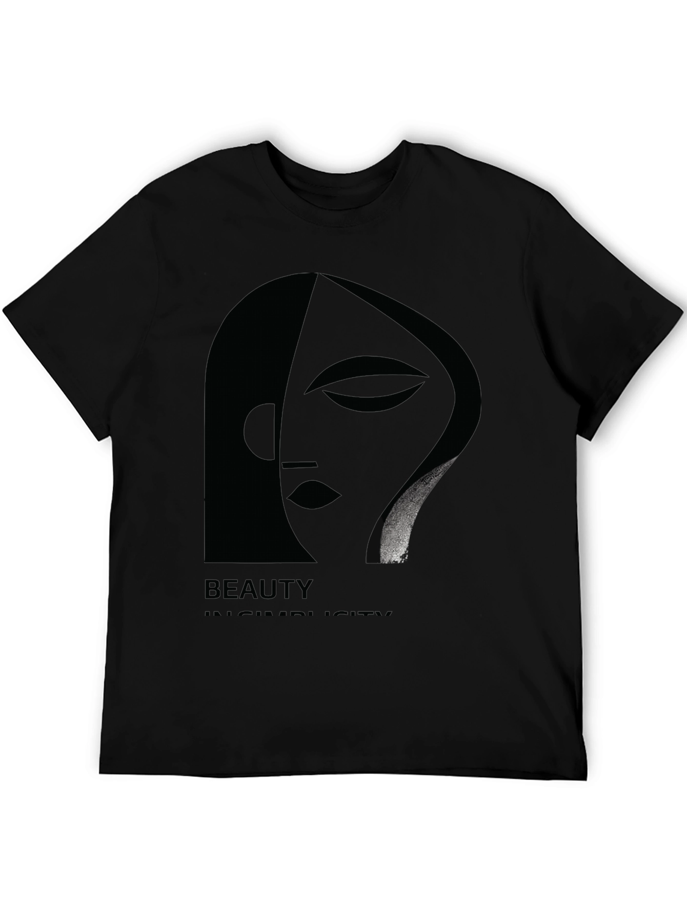 Beauty in Simplicity Black Graphic Tee for Men