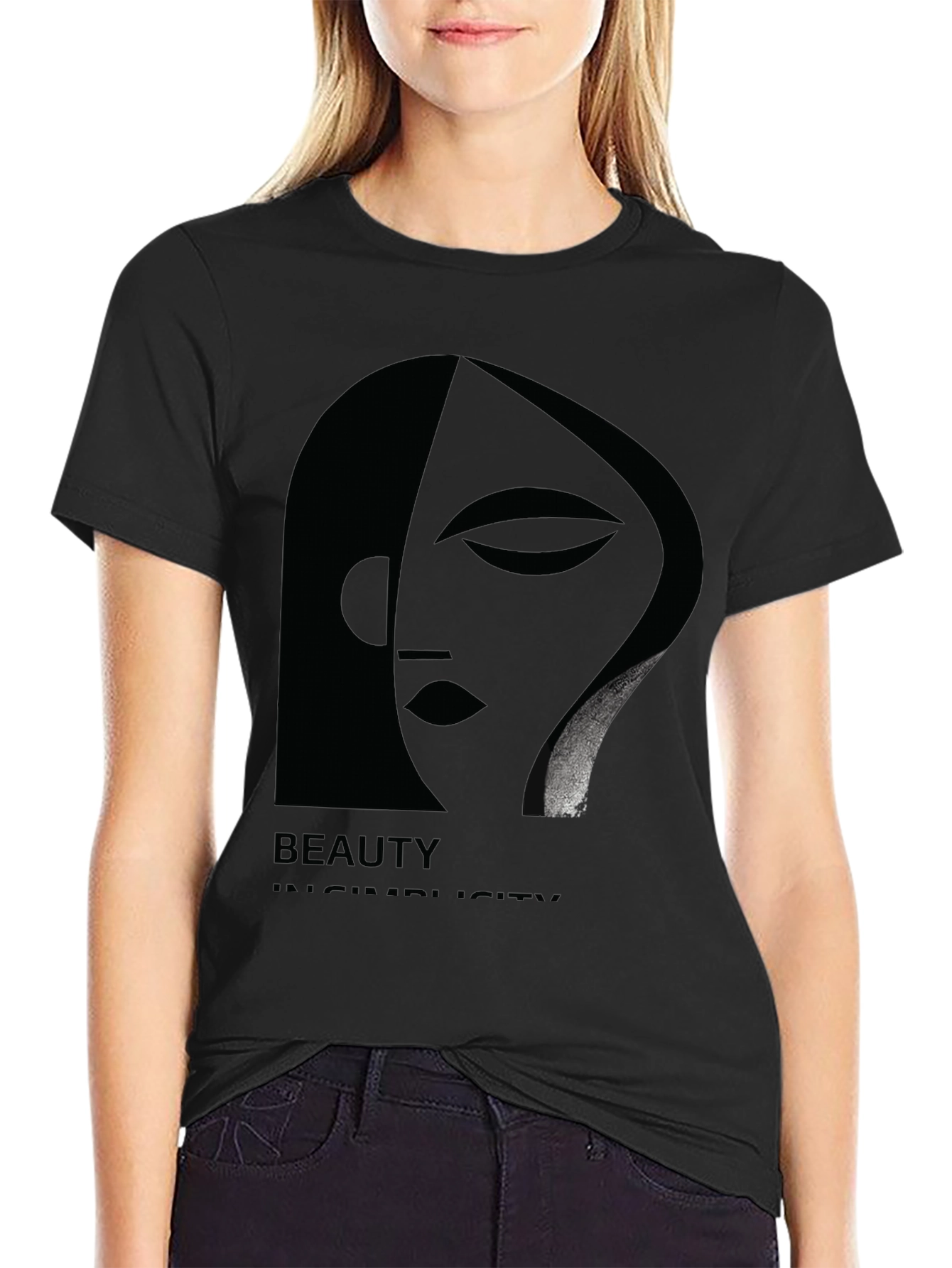 Beauty in Simplicity Black Graphic Tee for Men
