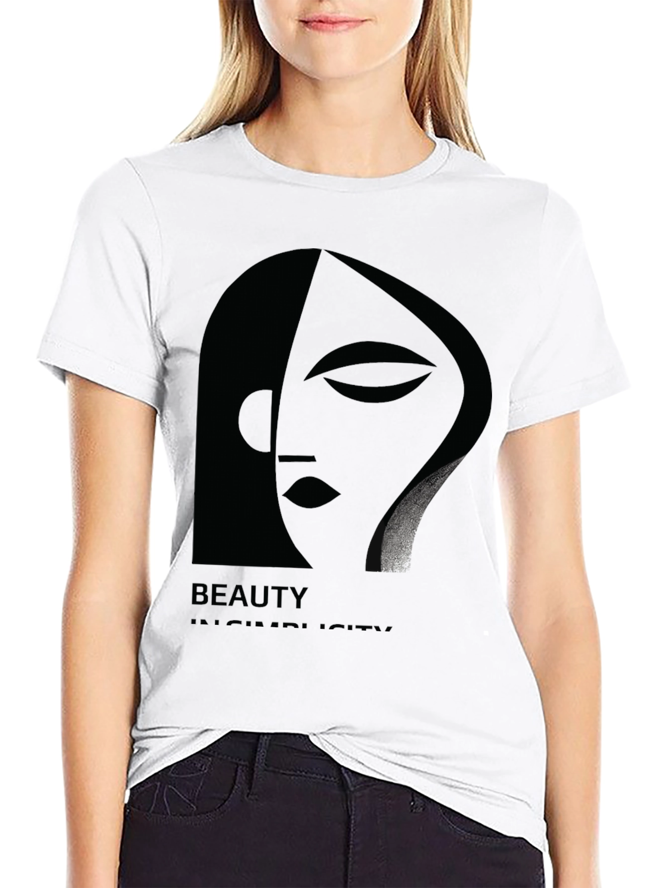 Beauty in Simplicity Black Graphic Tee for Men