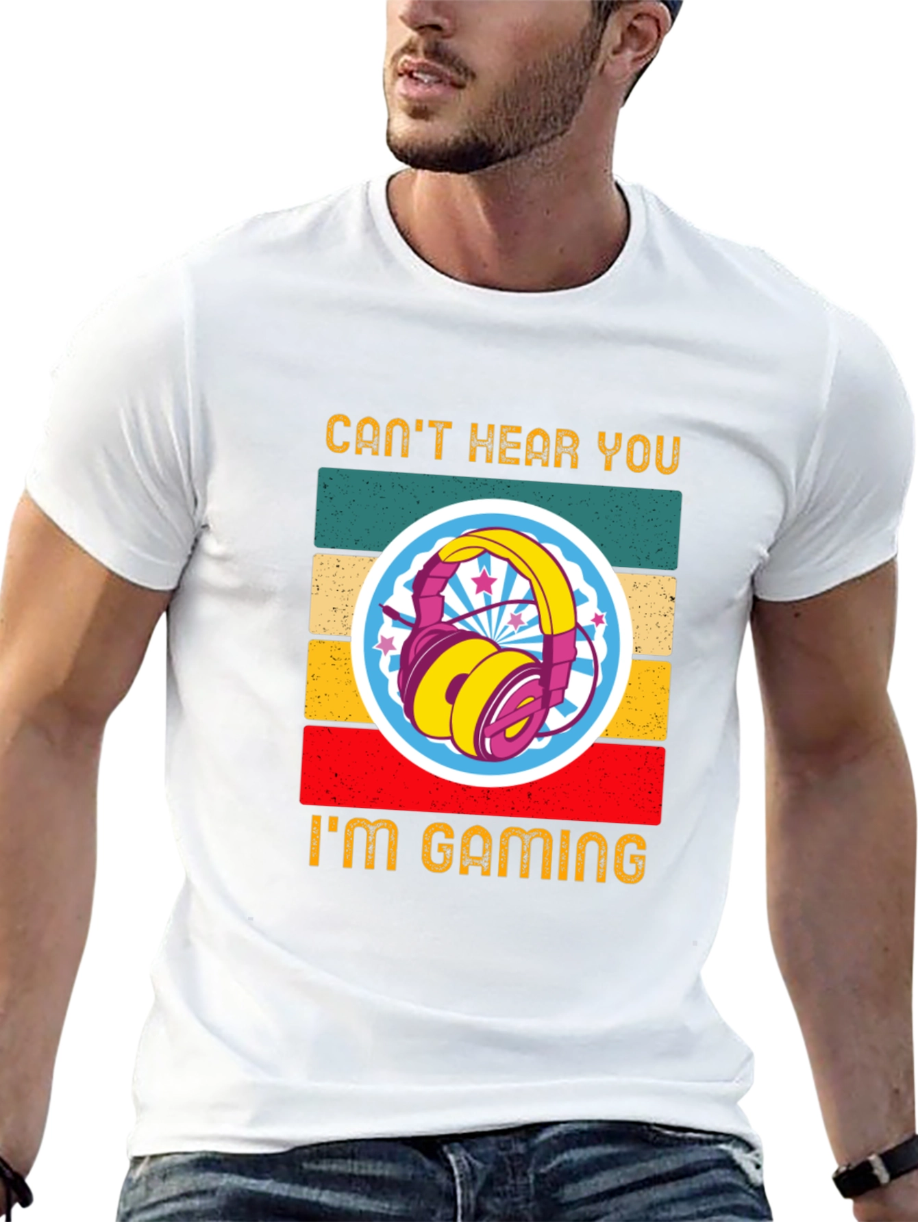 Cant Hear You Im Gaming Retro T-Shirt
