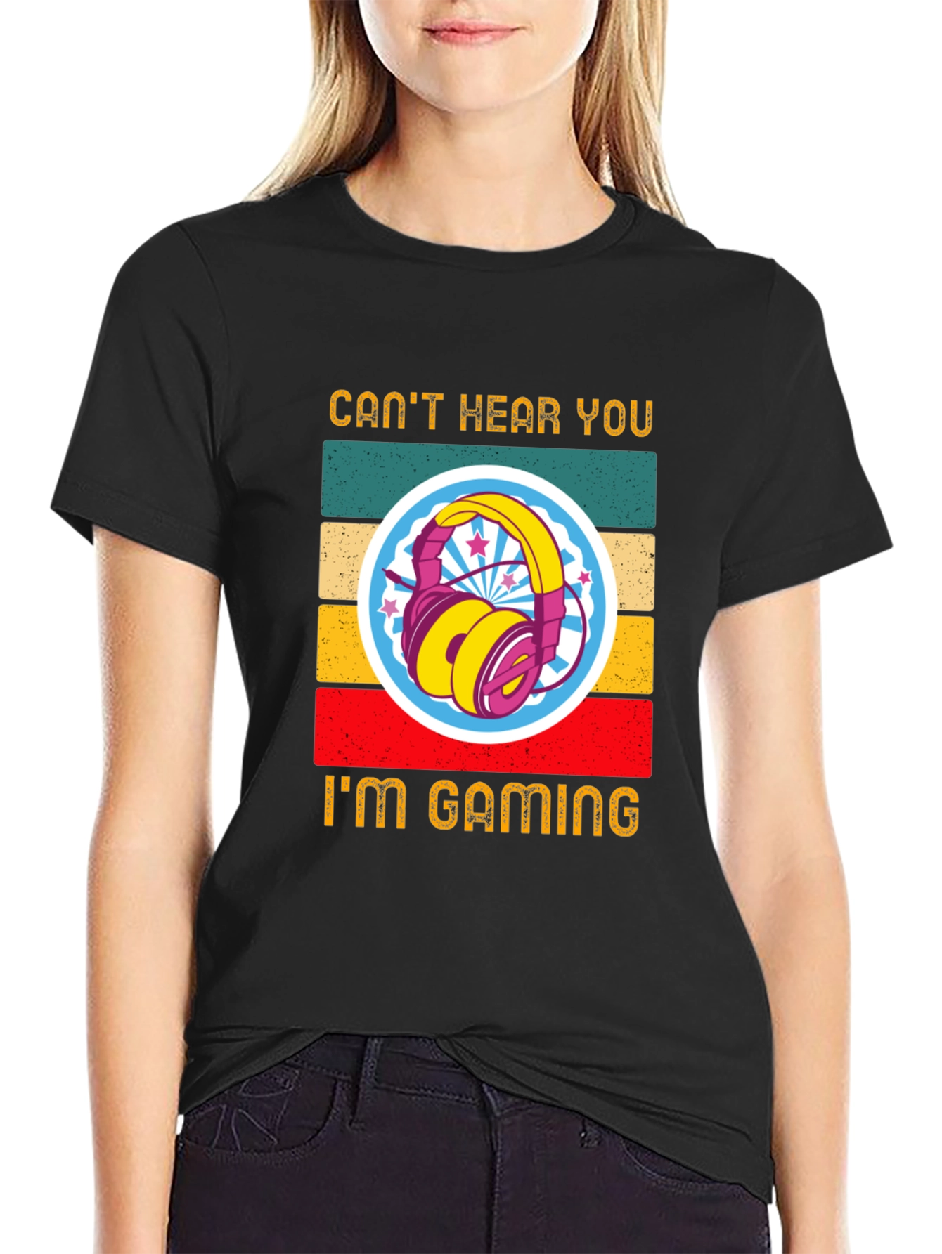 Cant Hear You Im Gaming Retro T-Shirt