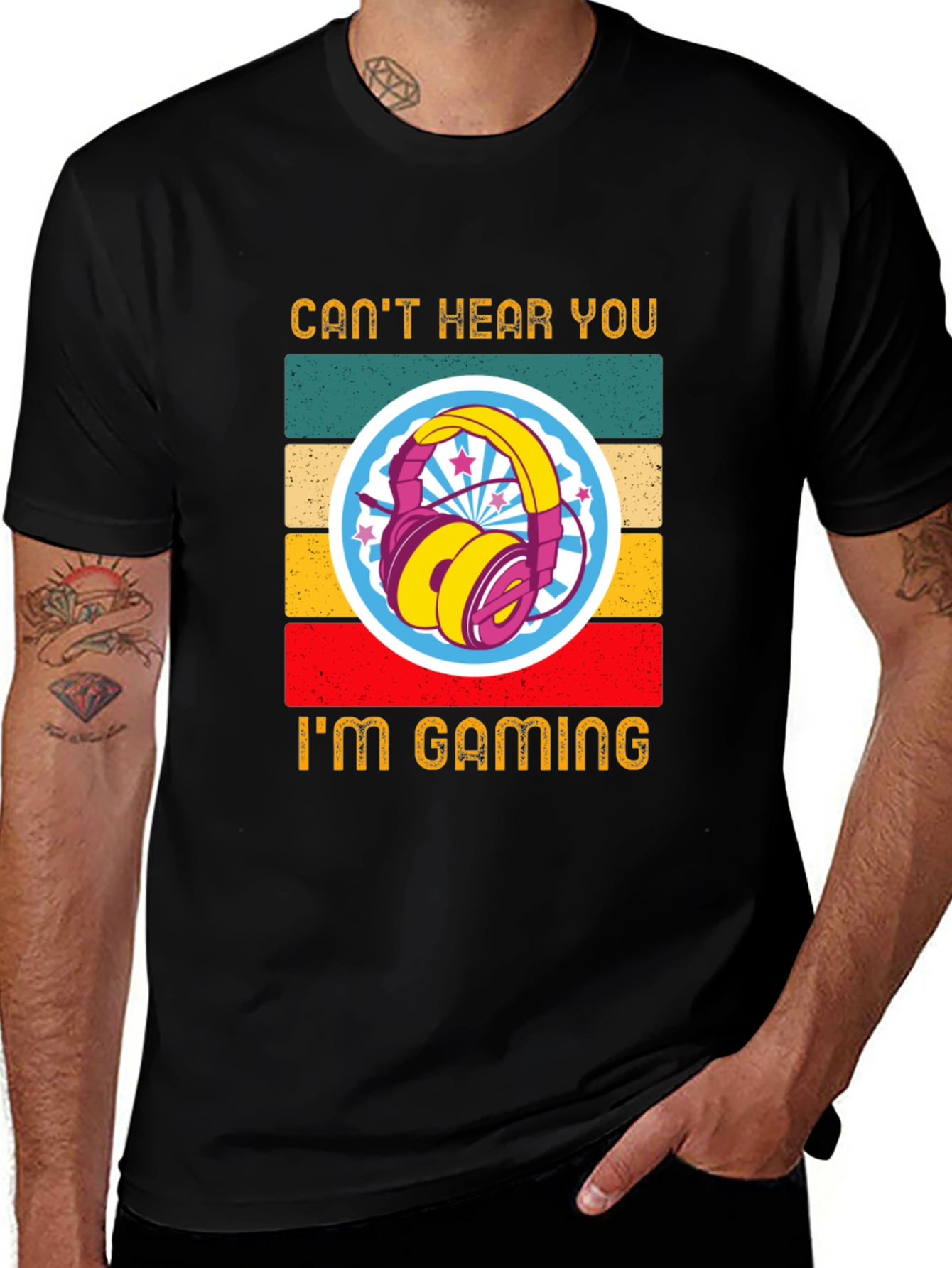 Cant Hear You Im Gaming Retro T-Shirt