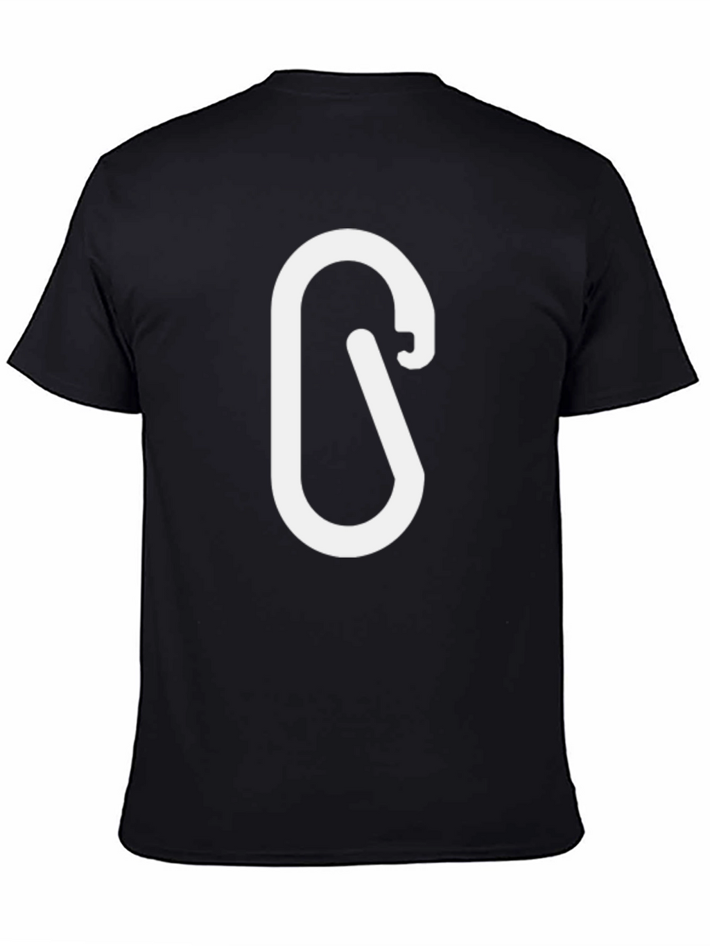 Black T-Shirt with White Carabiner Design