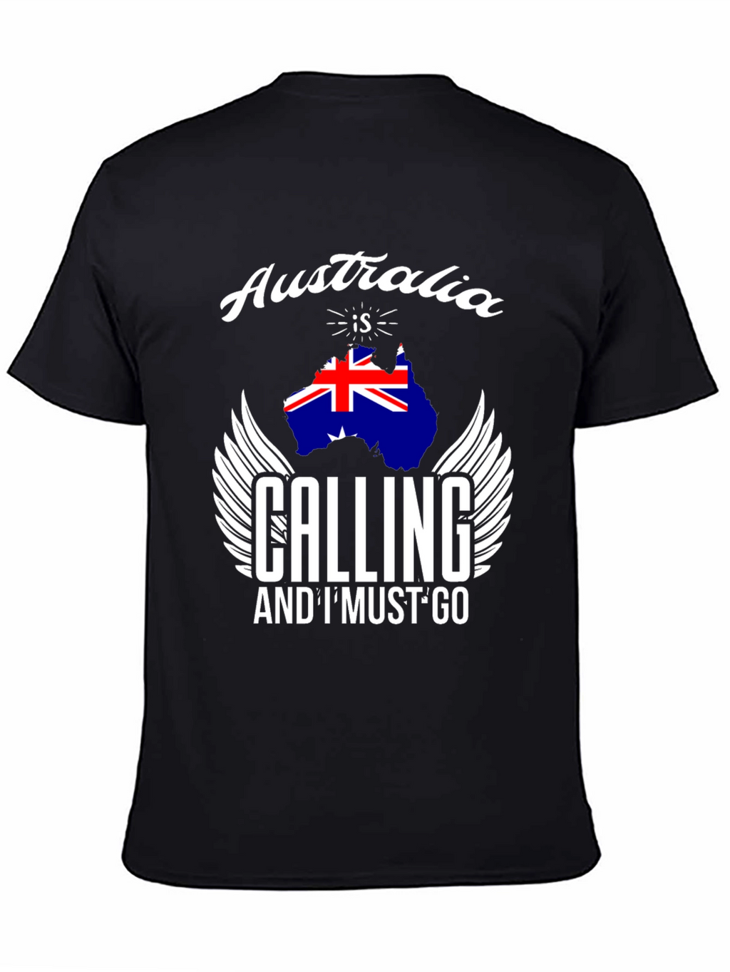 Australia Calling T-Shirt Black Cotton
