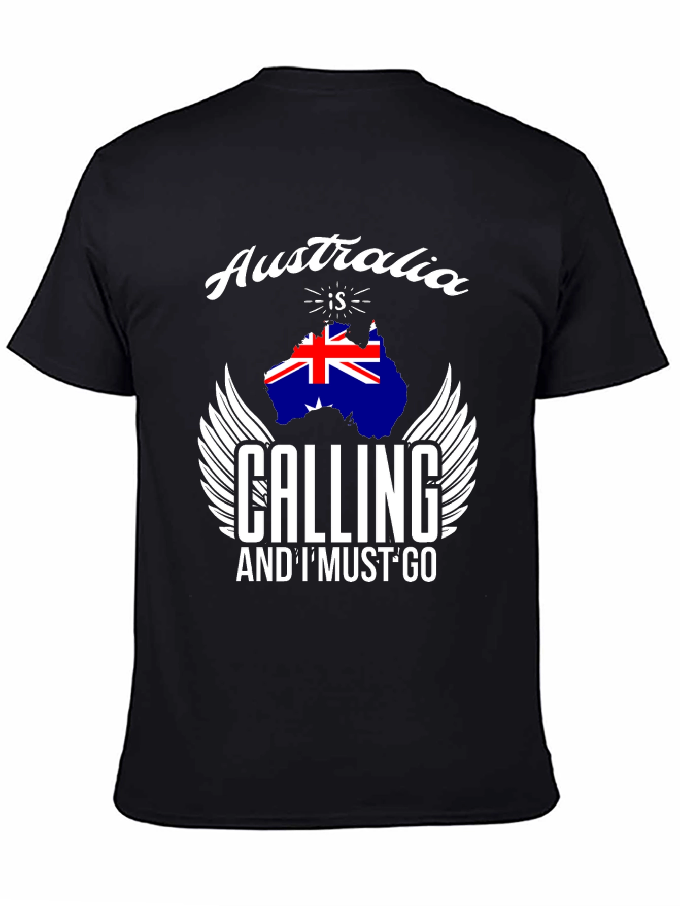 Australia Calling T-Shirt Black Cotton