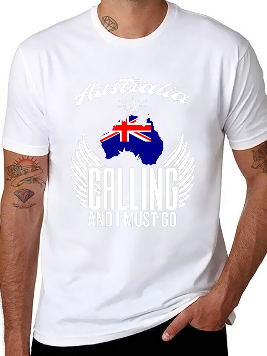 Australia Calling T-Shirt Black Cotton