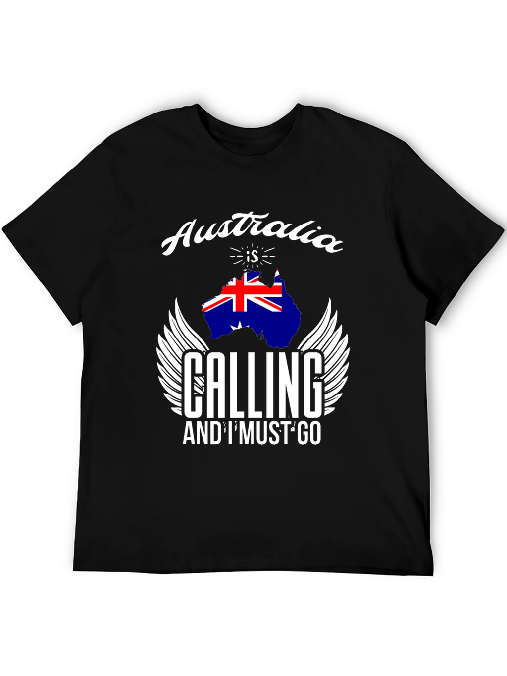 Australia Calling T-Shirt Black Cotton