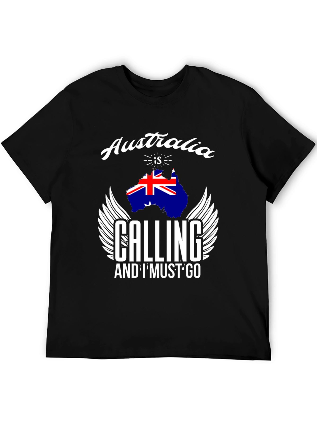 Australia Calling T-Shirt Black Cotton