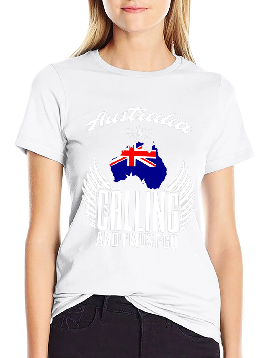 Australia Calling T-Shirt Black Cotton