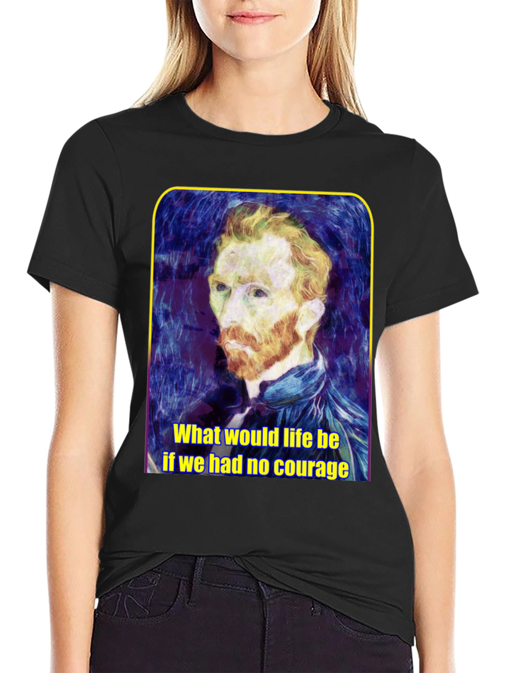 Van Gogh Courage Quote Graphic Tee