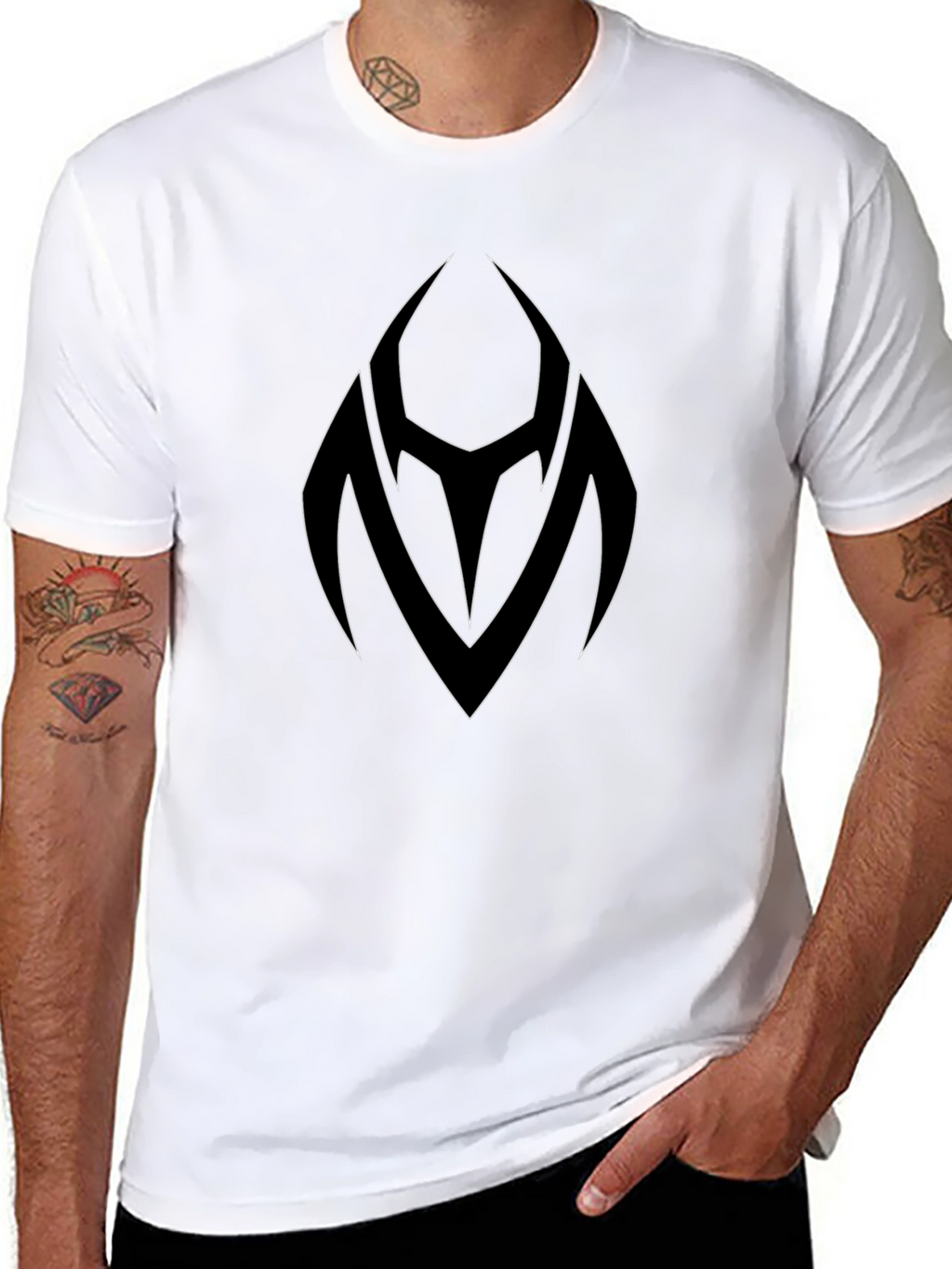 Black Graphic Tee - Abstract Logo