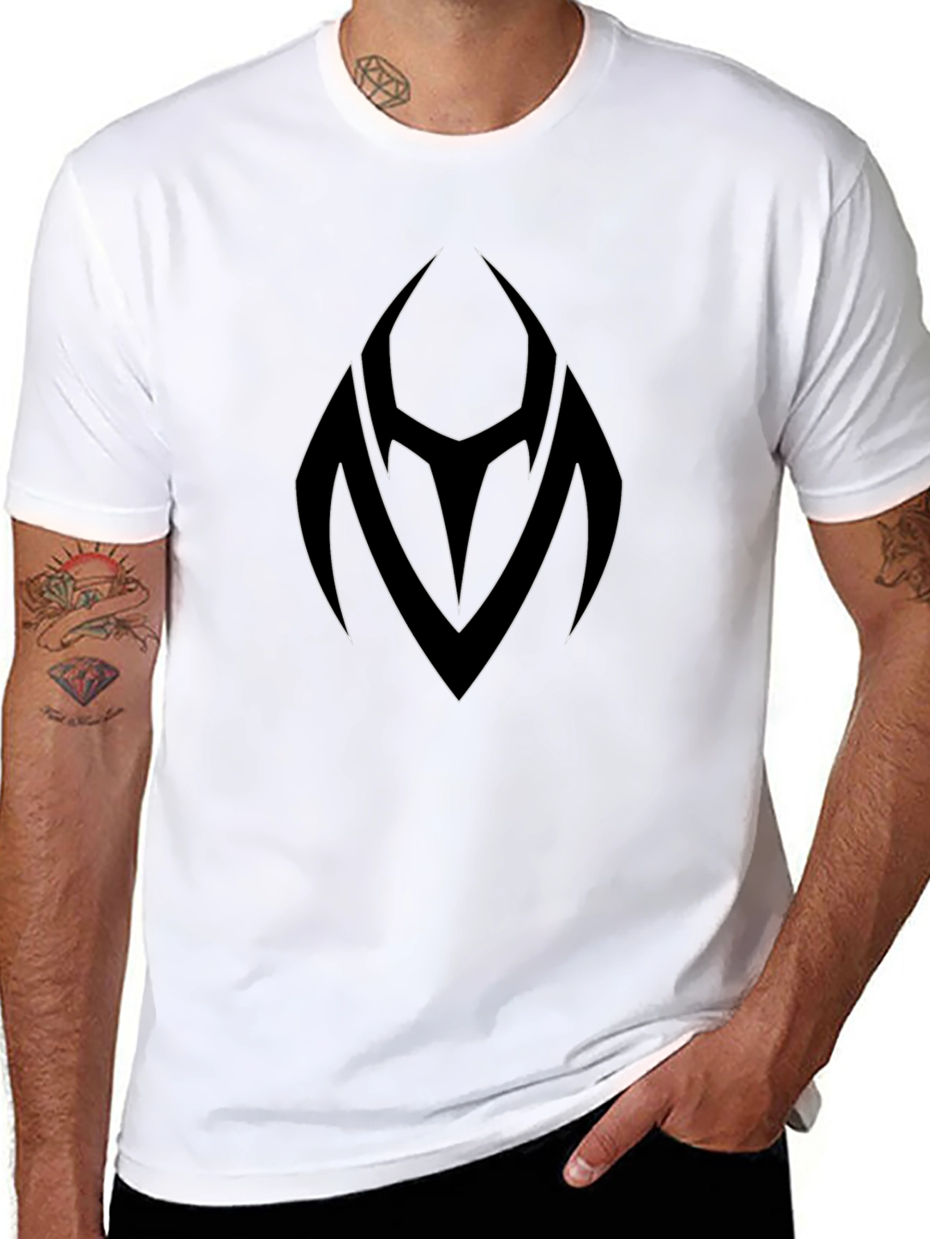 Black Graphic Tee - Abstract Logo