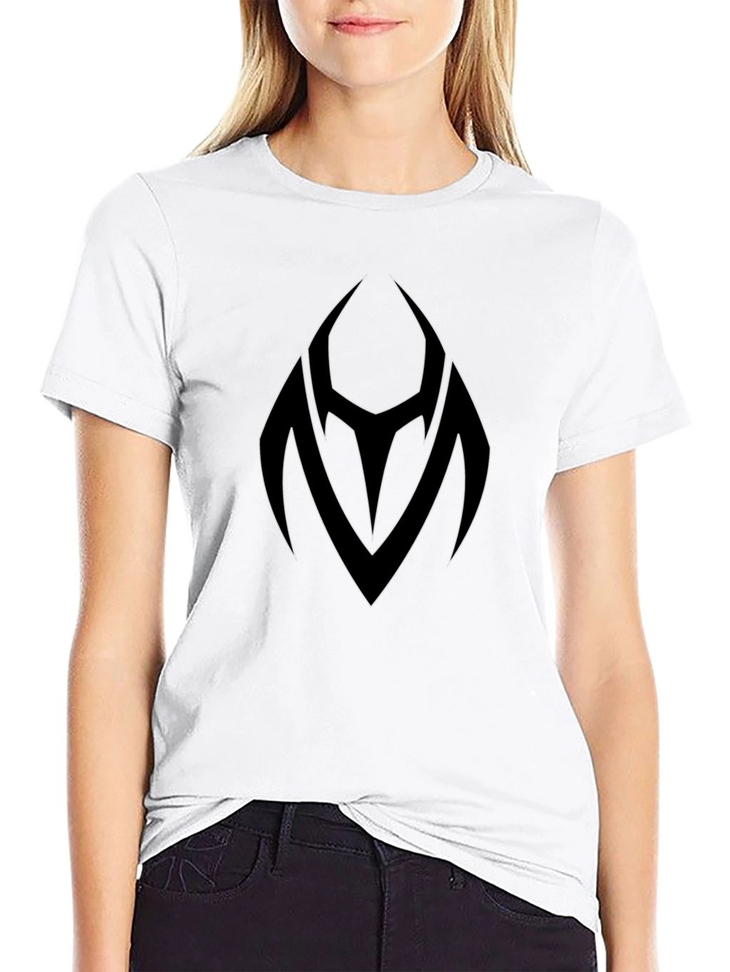 Black Graphic Tee - Abstract Logo
