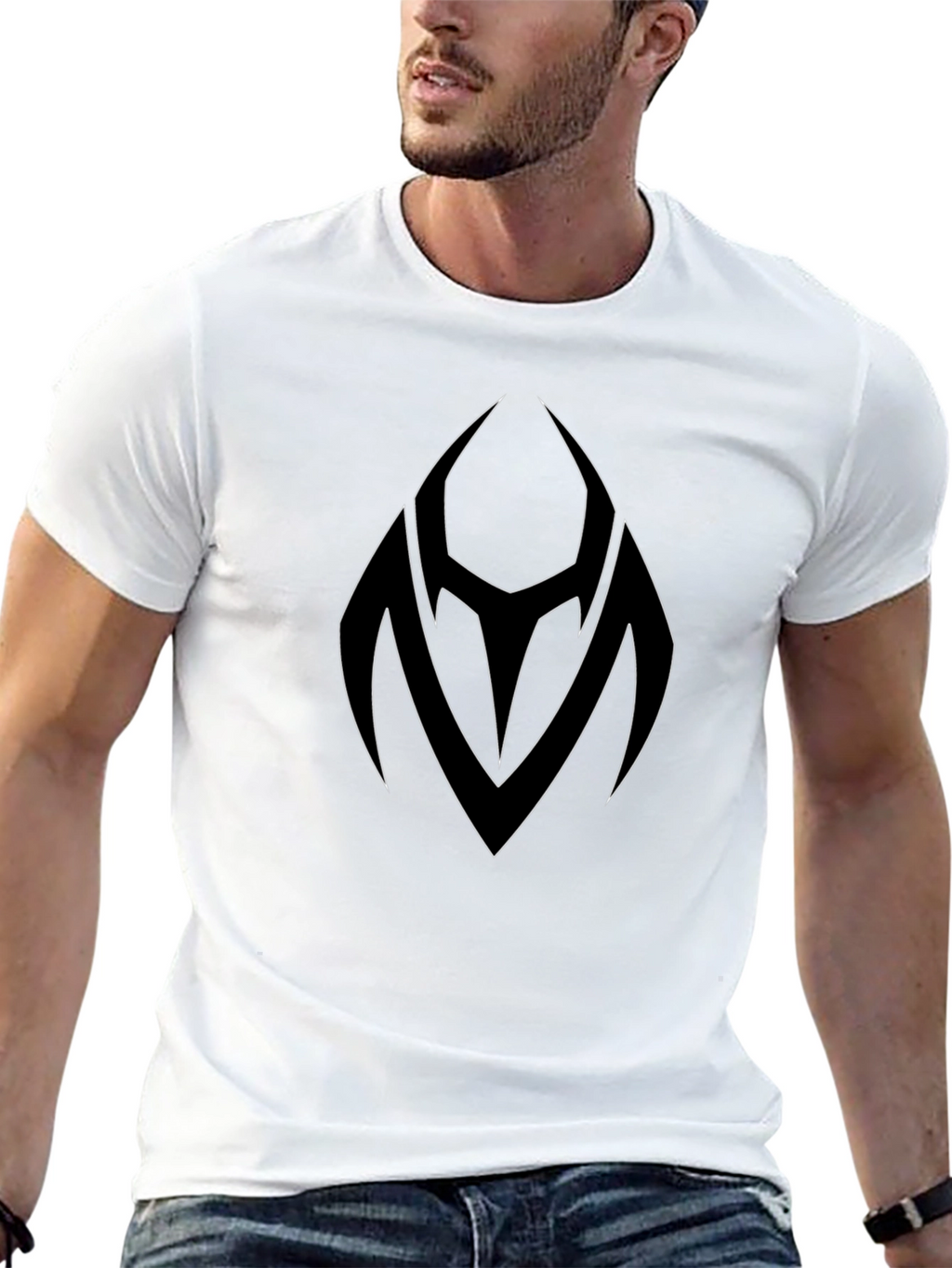 Black Graphic Tee - Abstract Logo