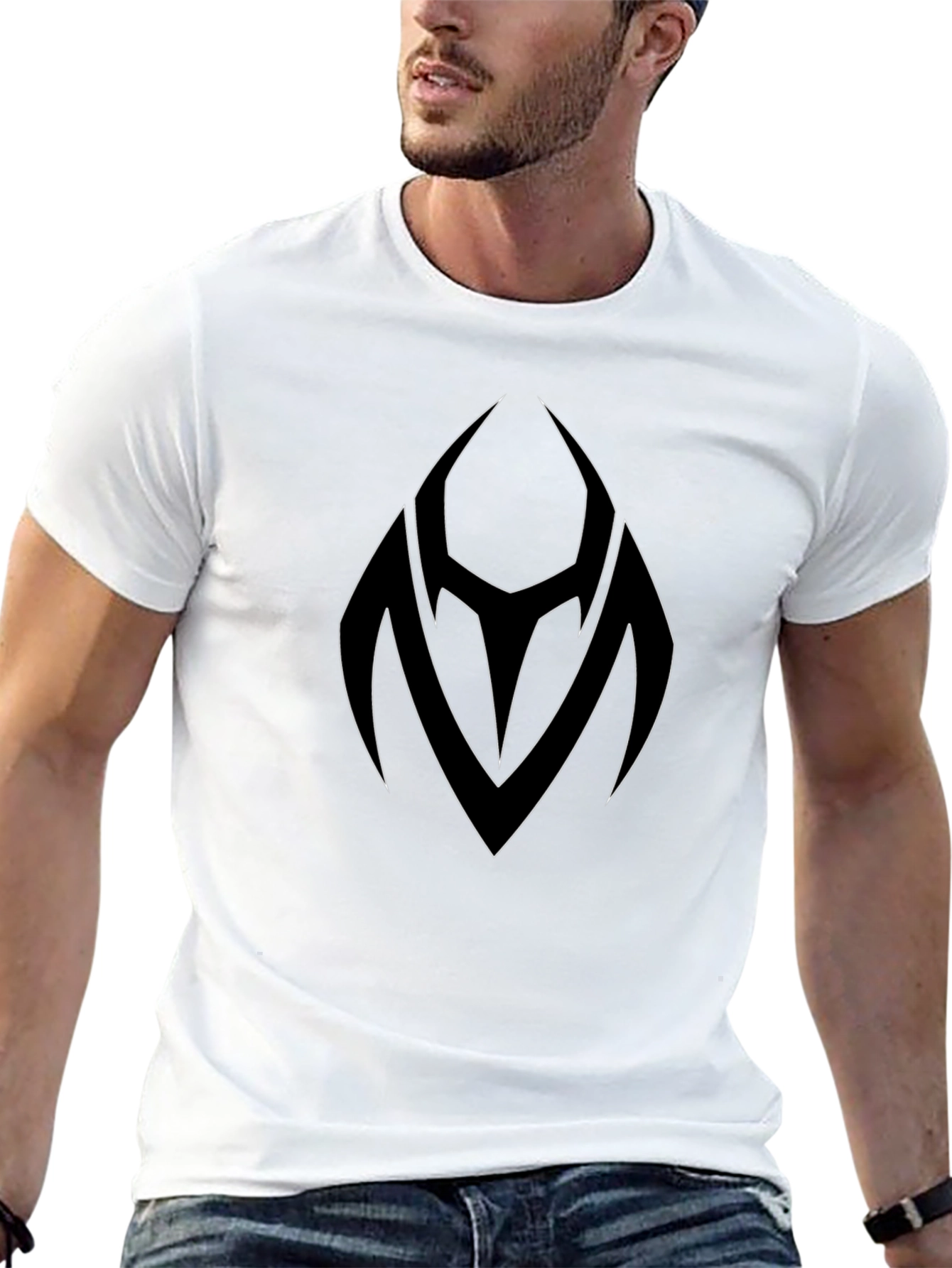 Black Graphic Tee - Abstract Logo